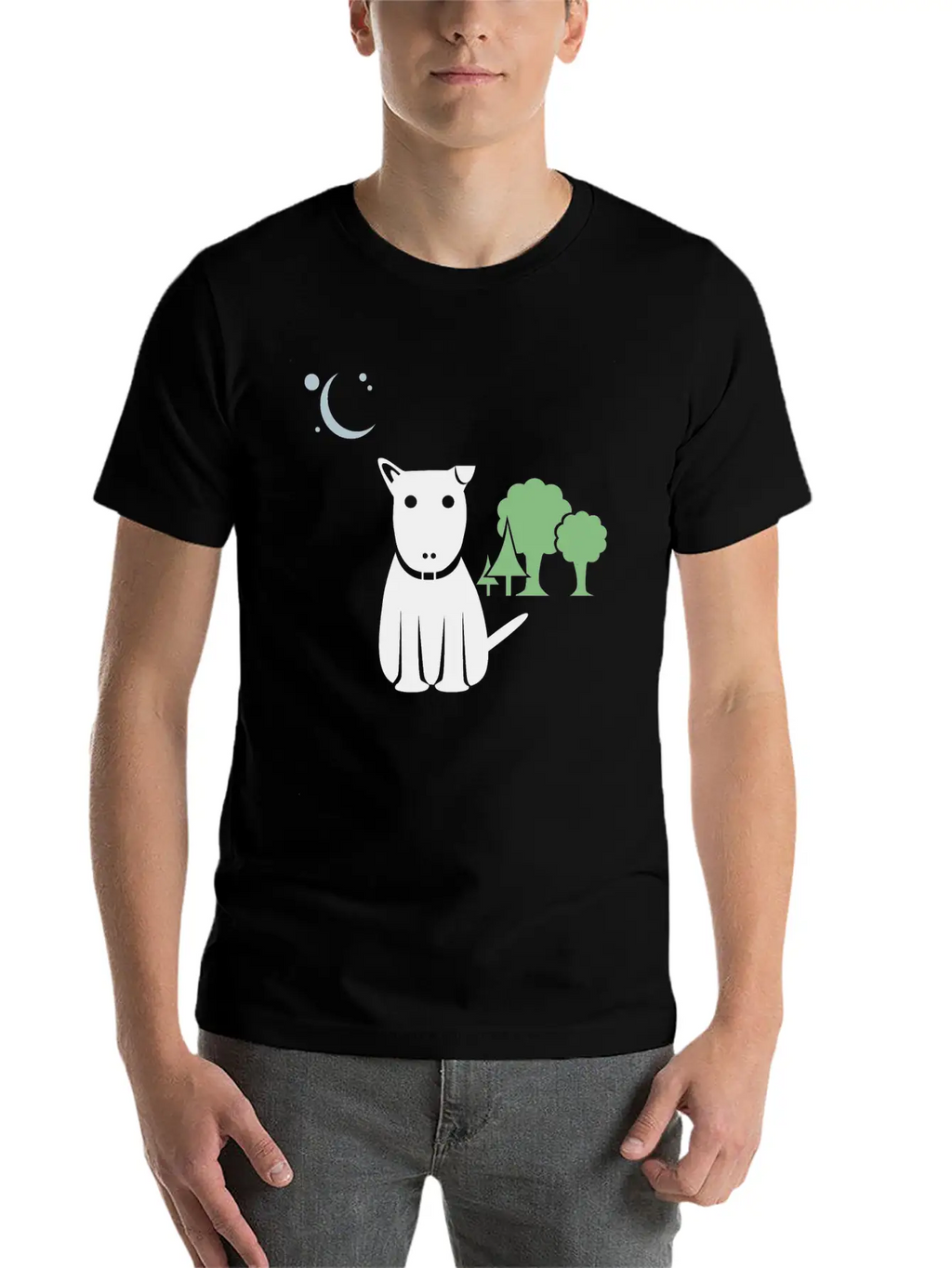 Lost Dog At Night Breathable Graphic T-Shirt – Perfect For Casual Days