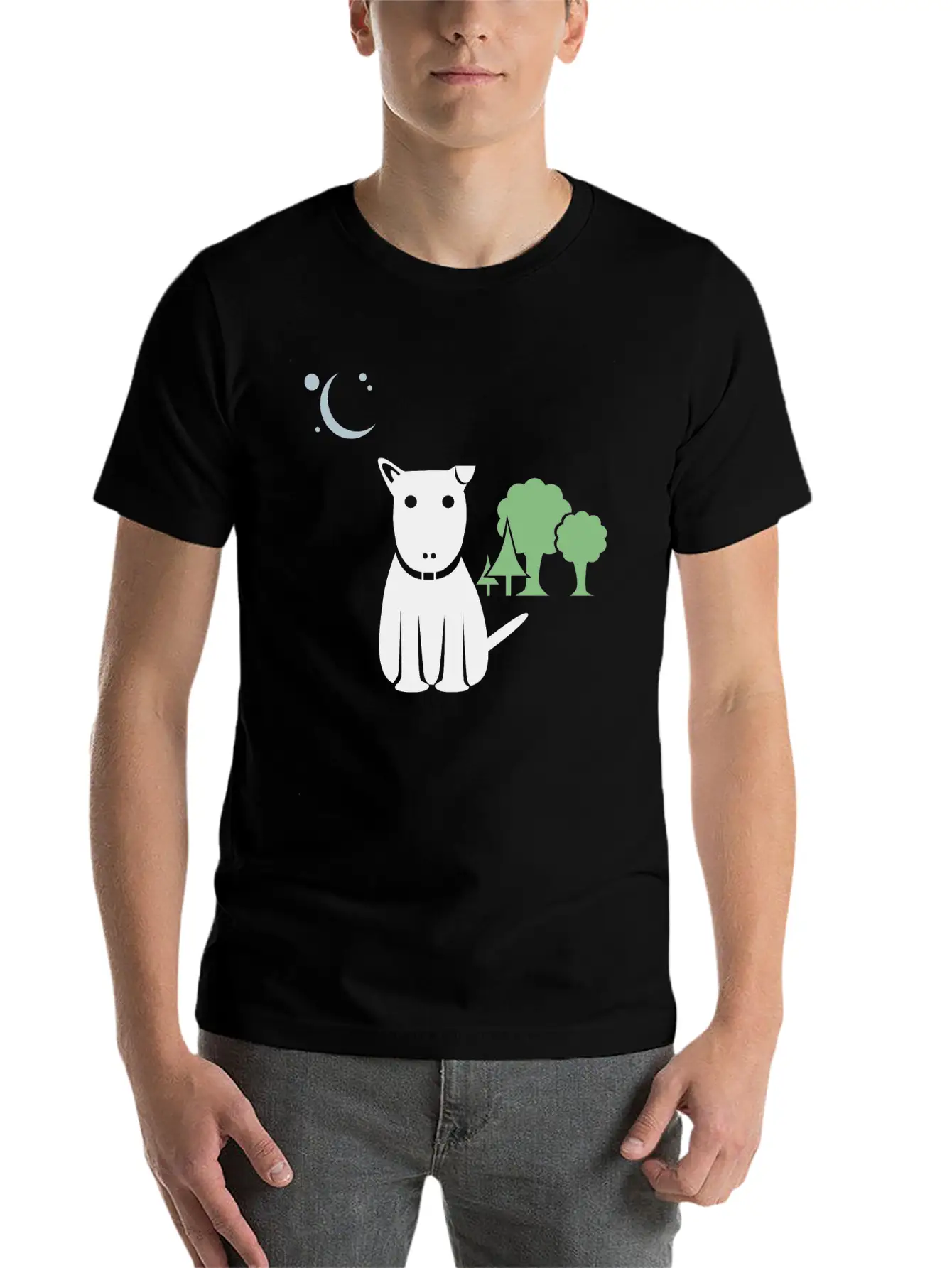 Lost Dog At Night Breathable Graphic T-Shirt – Perfect For Casual Days