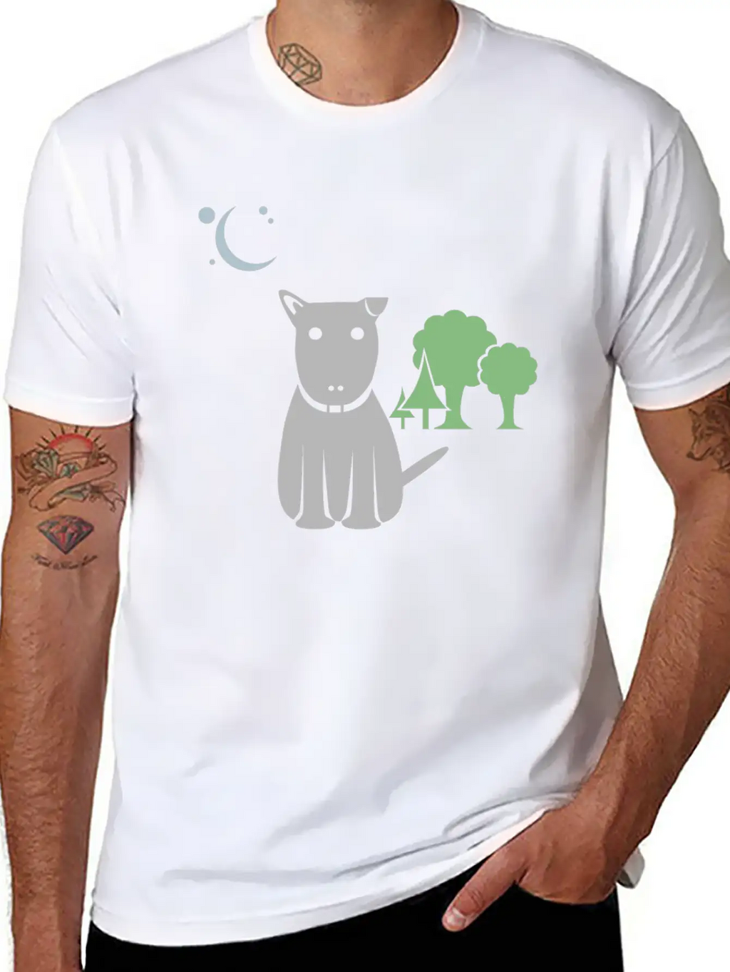 Lost Dog At Night Breathable Graphic T-Shirt – Perfect For Casual Days