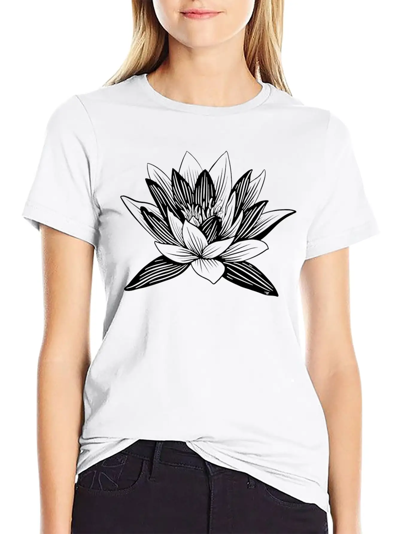 Lotus Flower Lotus Flower Asian Wellness Symbol Basic Graphic T-Shirt – Daily Comfort In Soft Cotton