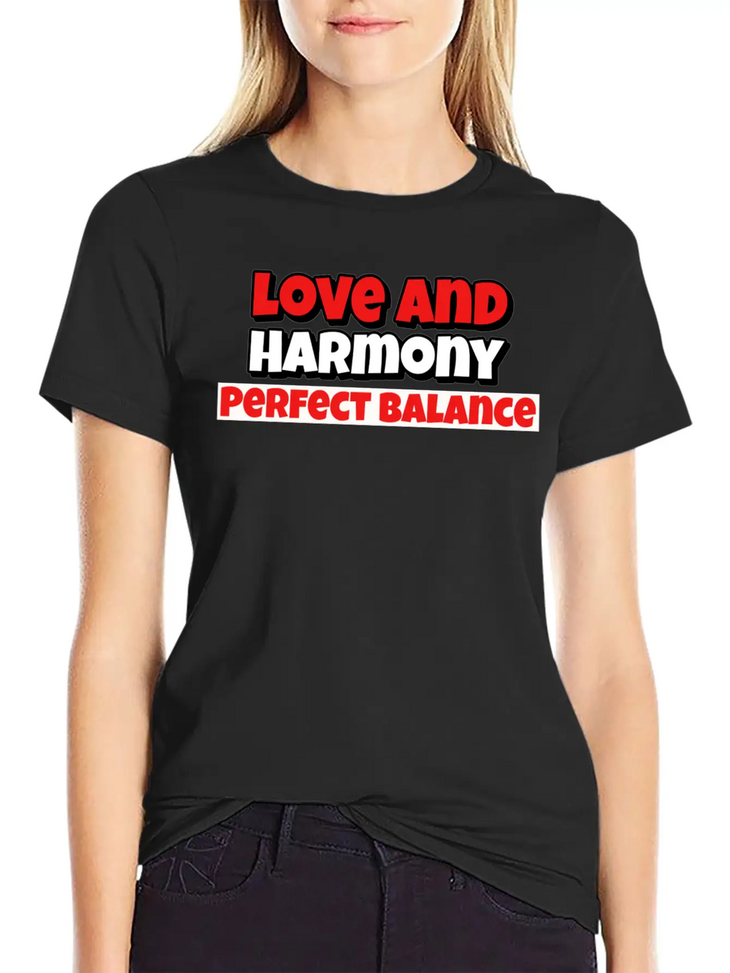 Love And Harmony Perfect Balance Basic Graphic T-Shirt – Daily Comfort In Soft Cotton
