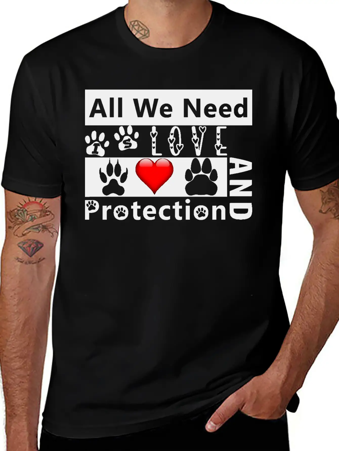 Love And Protection1 Stylish Everyday T-Shirt – Unisex Basic Cotton Tee