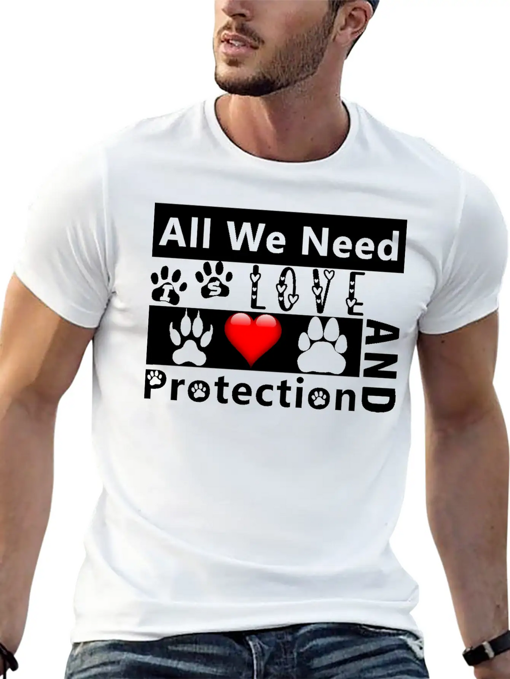 Love And Protection1 Stylish Everyday T-Shirt – Unisex Basic Cotton Tee
