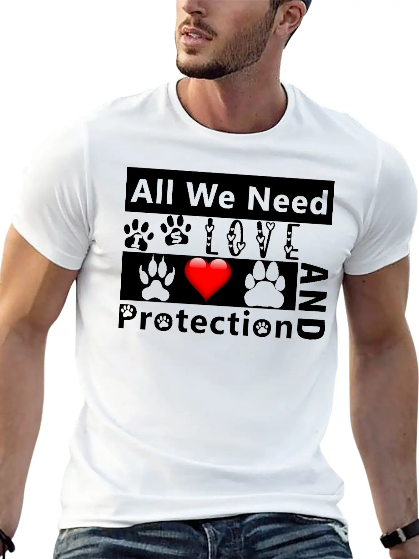 Love And Protection1 Stylish Everyday T-Shirt – Unisex Basic Cotton Tee