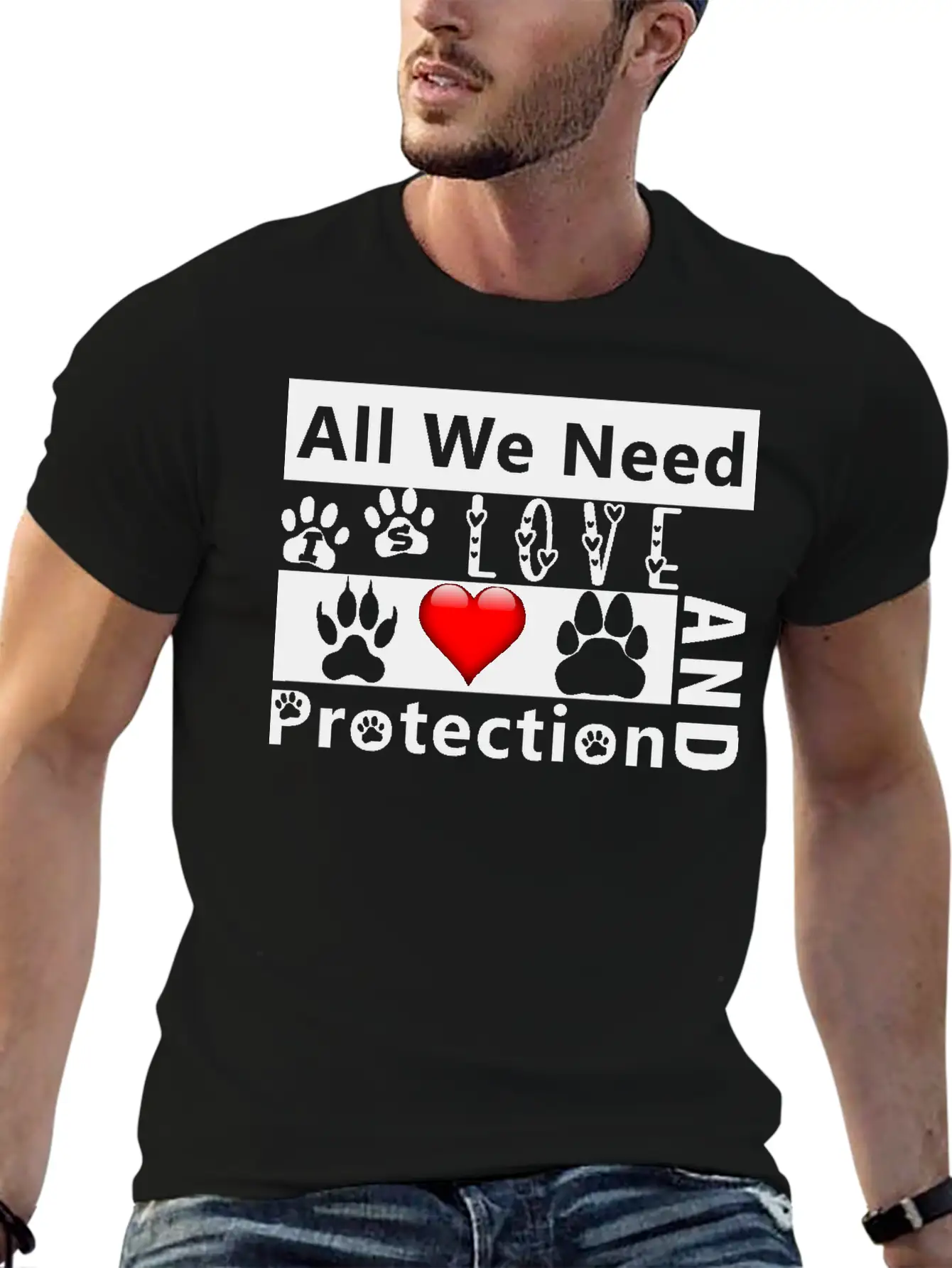 Love And Protection1 Stylish Everyday T-Shirt – Unisex Basic Cotton Tee