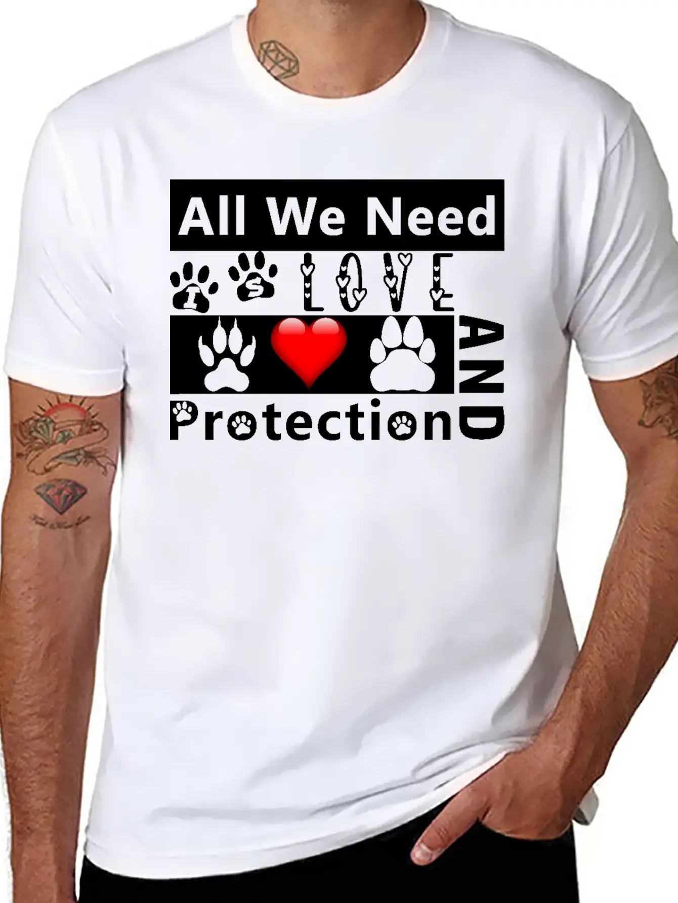 Love And Protection1 Stylish Everyday T-Shirt – Unisex Basic Cotton Tee