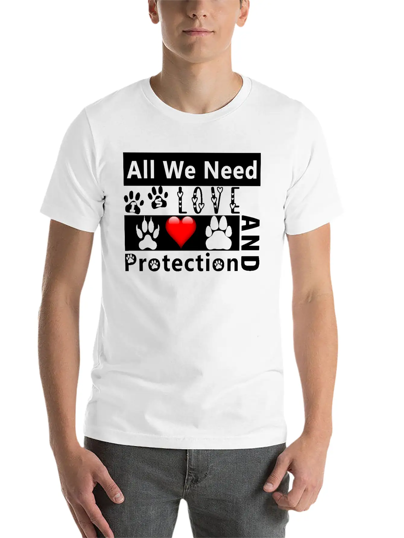 Love And Protection1 Stylish Everyday T-Shirt – Unisex Basic Cotton Tee