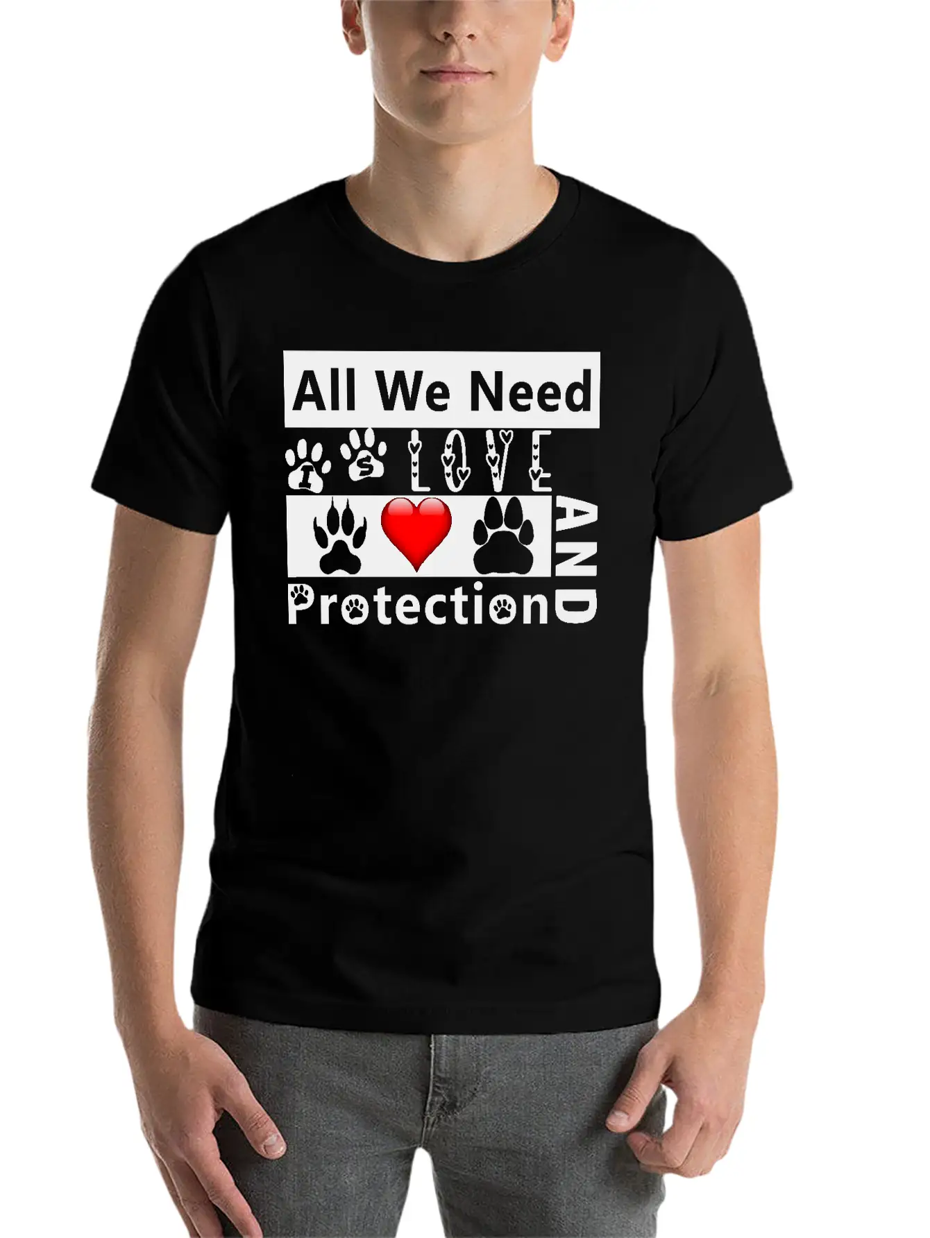 Love And Protection1 Stylish Everyday T-Shirt – Unisex Basic Cotton Tee
