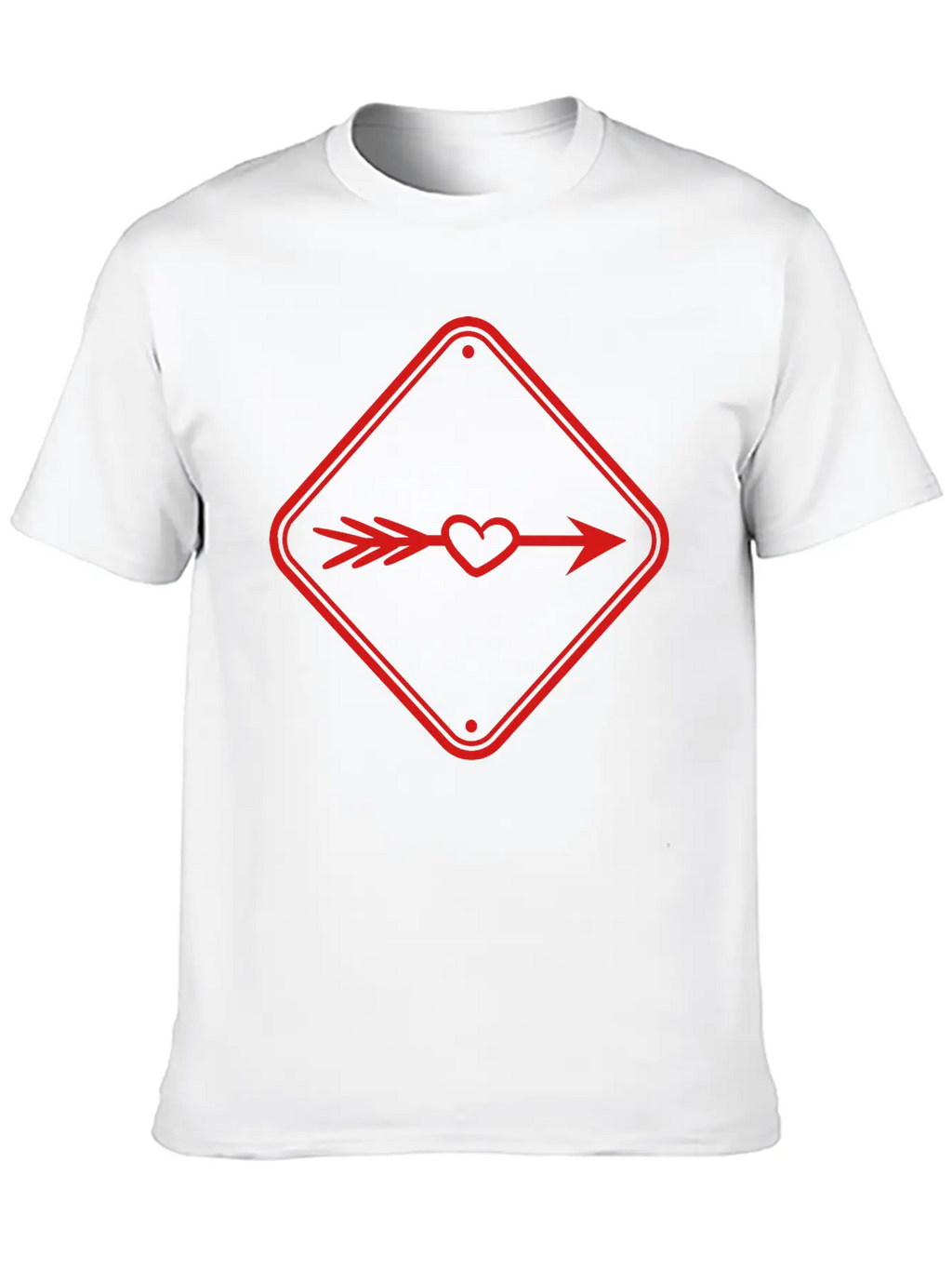 Love Eros Arrow Sign Hint Alert Beware Caution In Timeless Short Sleeve Tee – Comfy And Minimalist Design