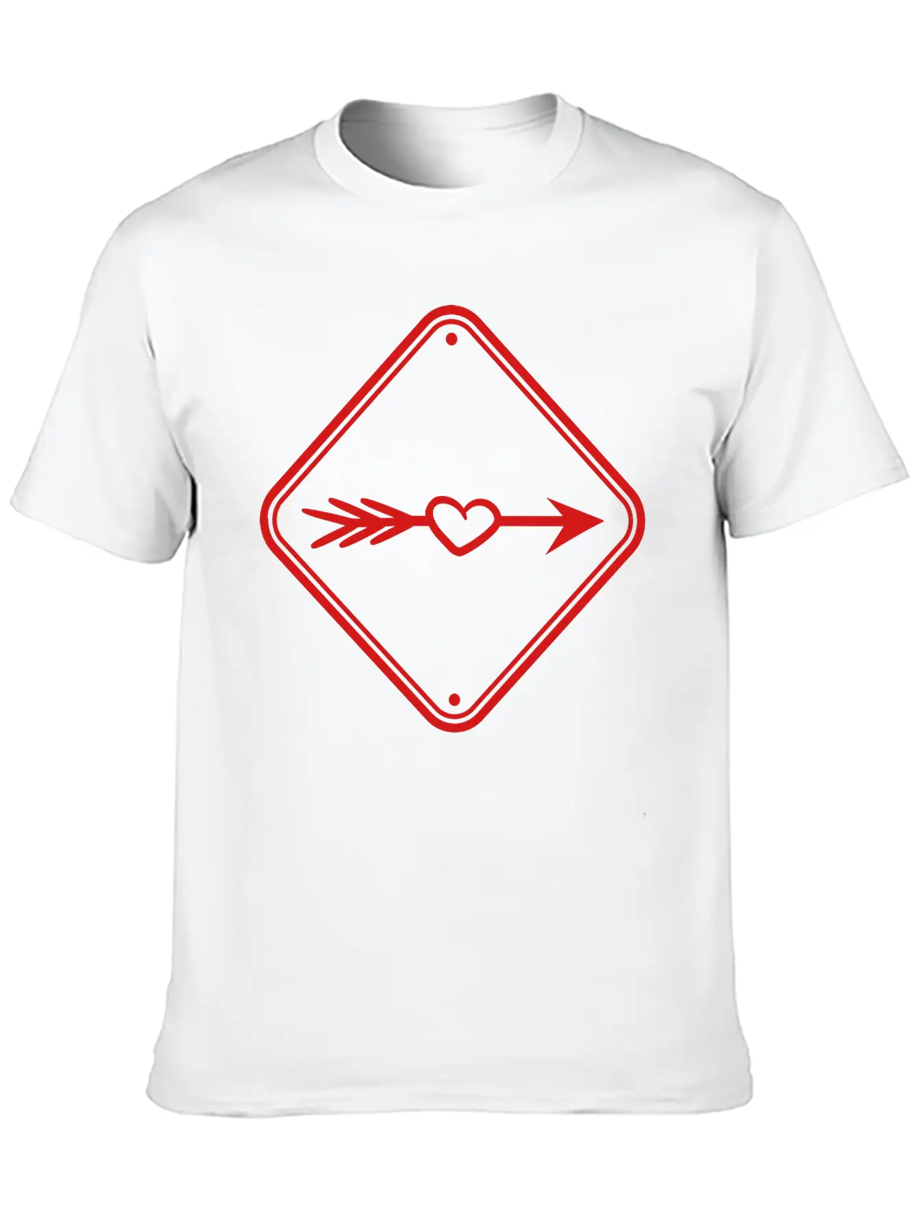 Love Eros Arrow Sign Hint Alert Beware Caution In Timeless Short Sleeve Tee – Comfy And Minimalist Design