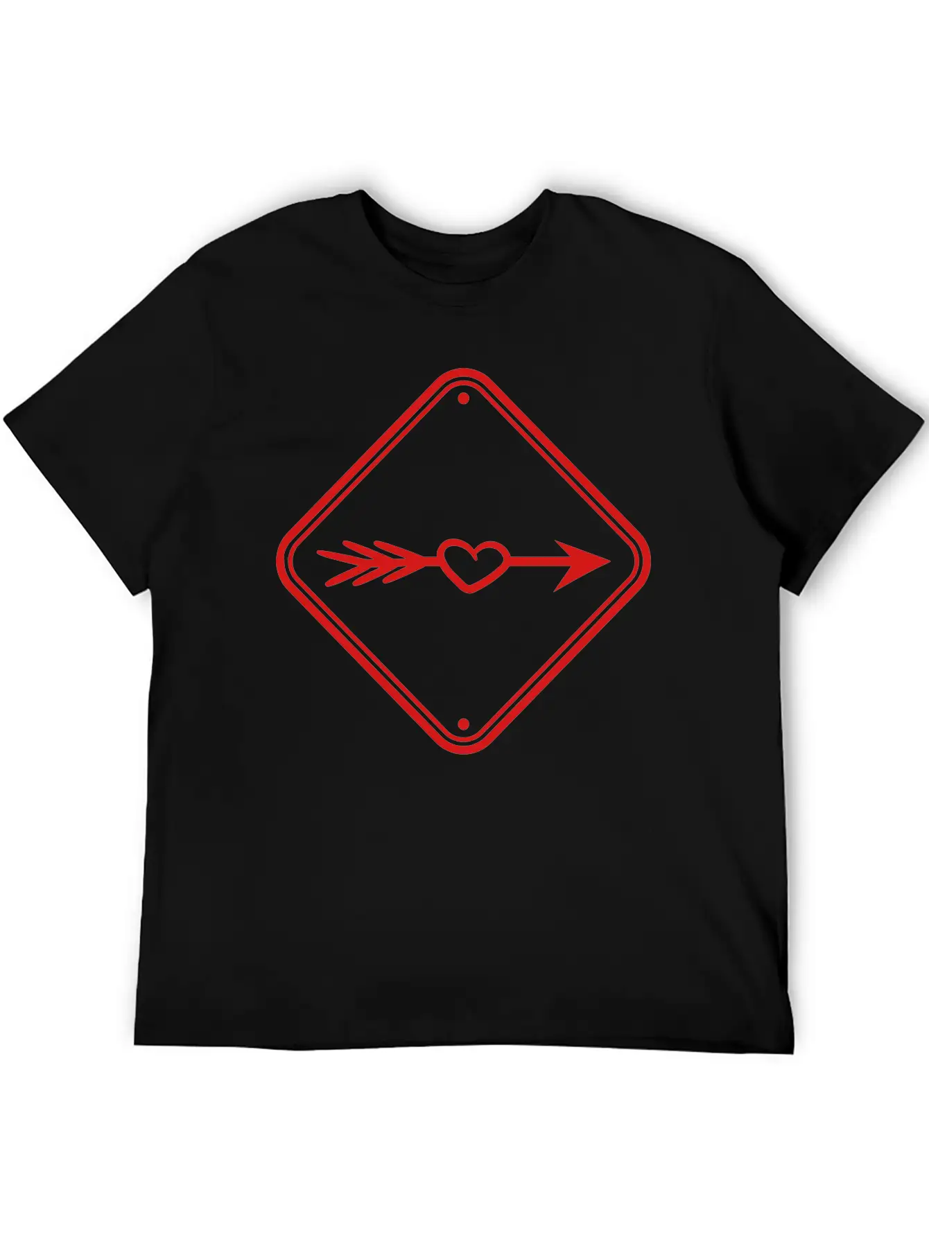 Love Eros Arrow Sign Hint Alert Beware Caution In Timeless Short Sleeve Tee – Comfy And Minimalist Design
