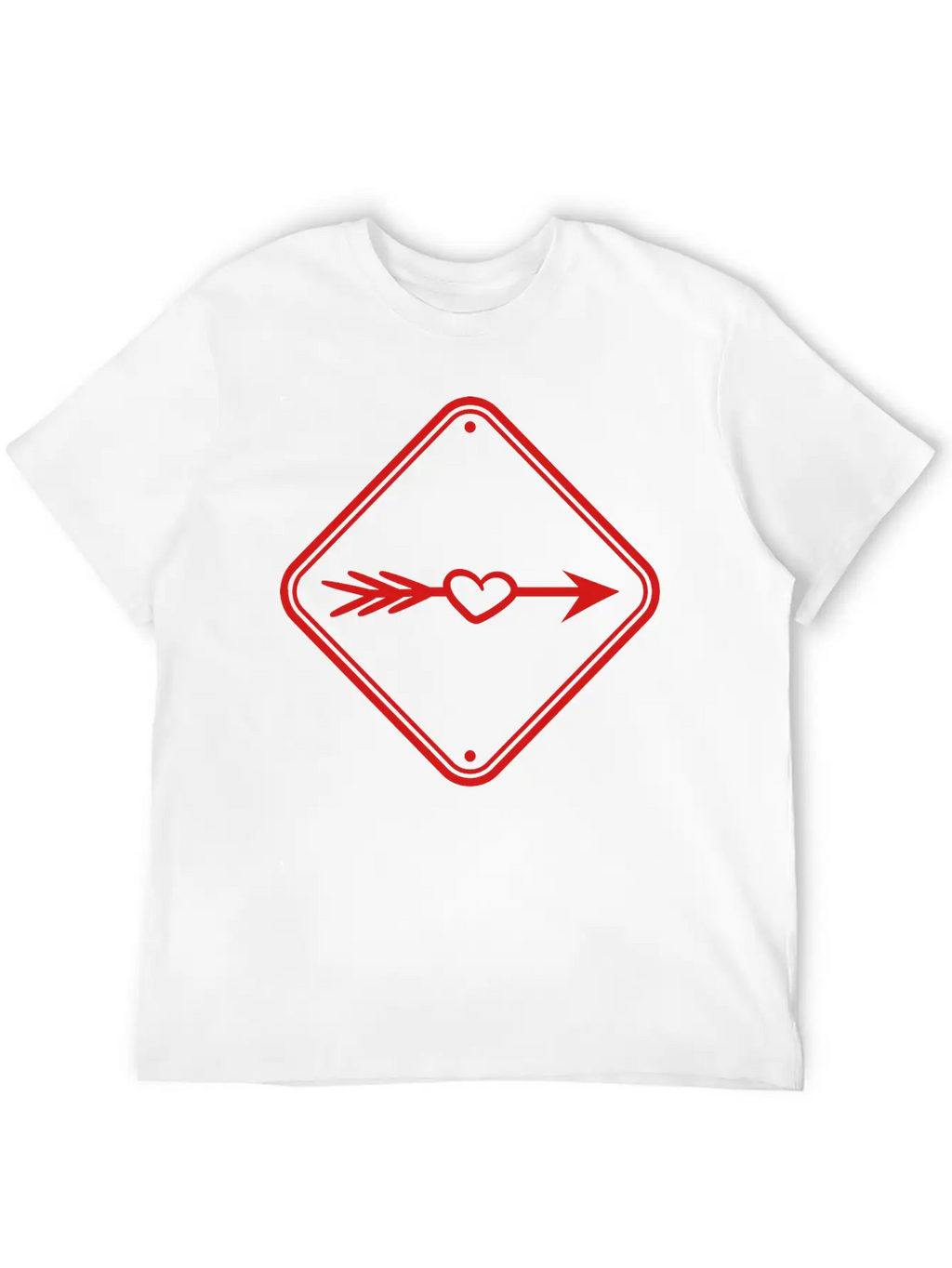Love Eros Arrow Sign Hint Alert Beware Caution In Timeless Short Sleeve Tee – Comfy And Minimalist Design
