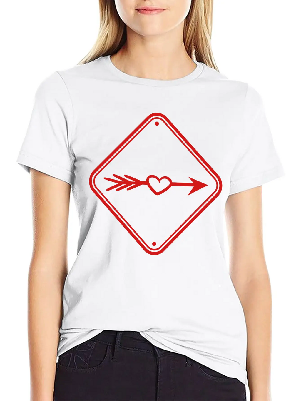Love Eros Arrow Sign Hint Alert Beware Caution In Timeless Short Sleeve Tee – Comfy And Minimalist Design