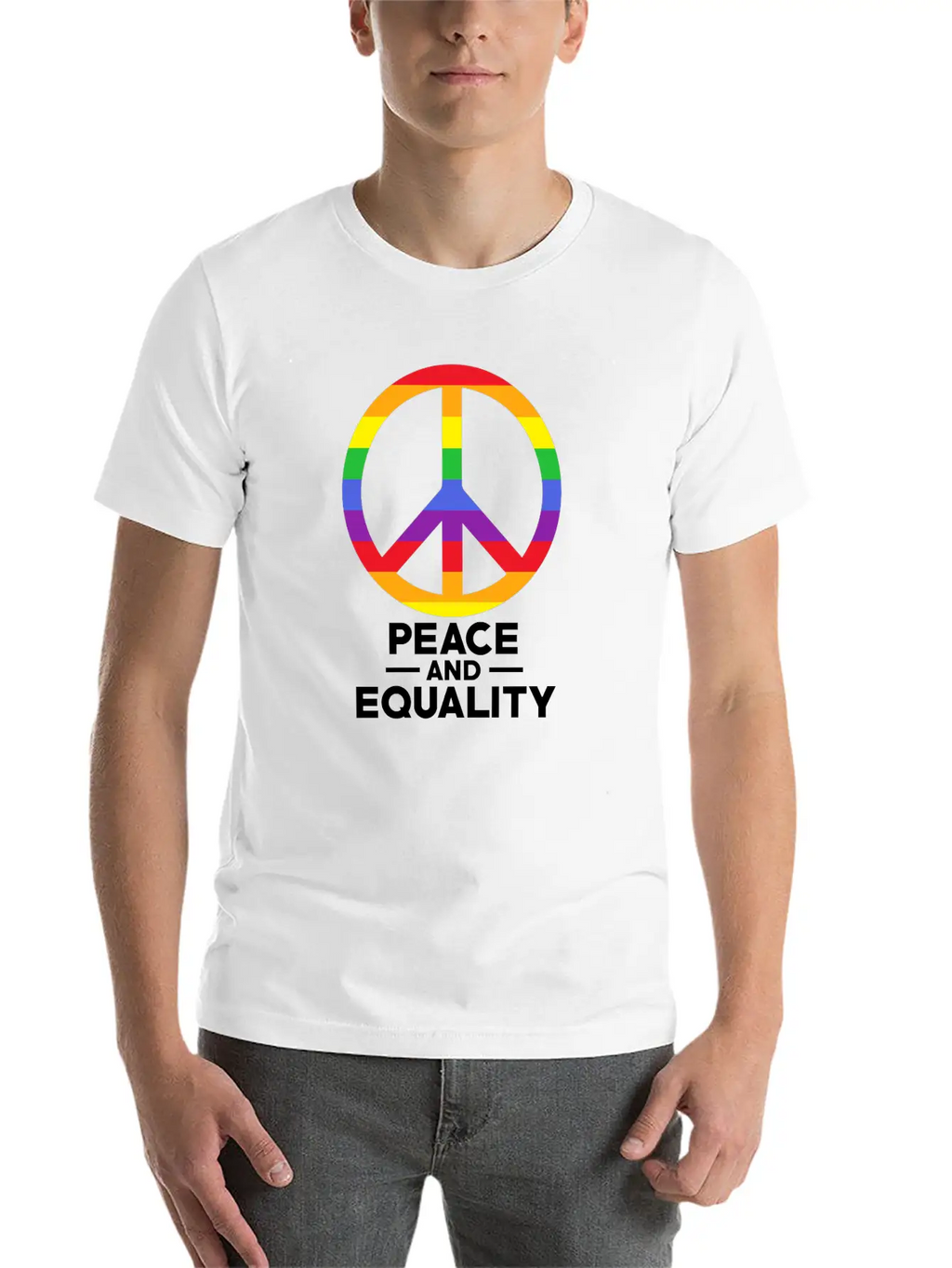 Love, Freedom, Peace Breathable Soft Cotton T-Shirt – Timeless Casual Look