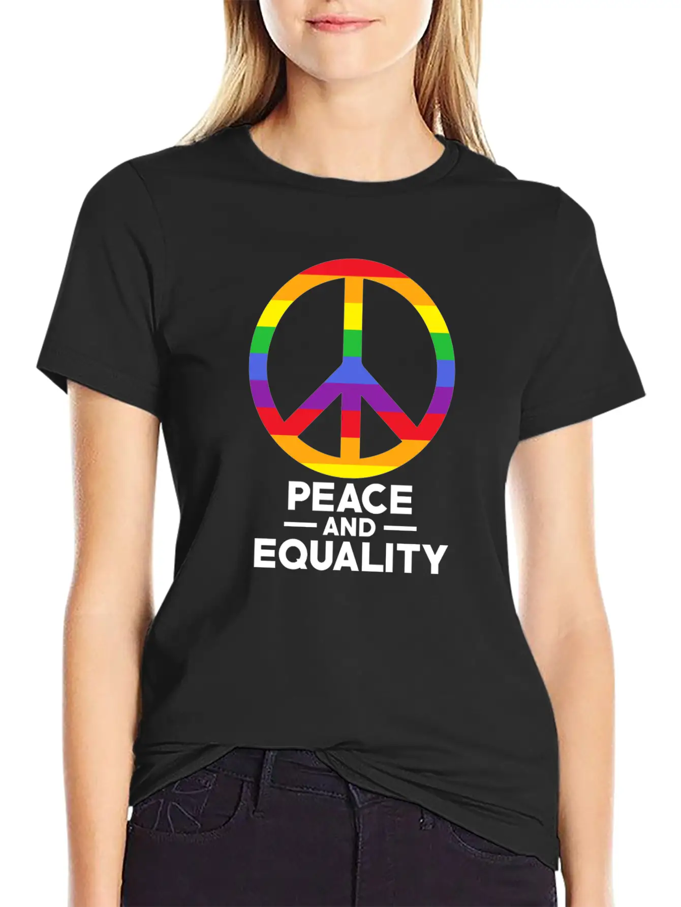 Love, Freedom, Peace Breathable Soft Cotton T-Shirt – Timeless Casual Look