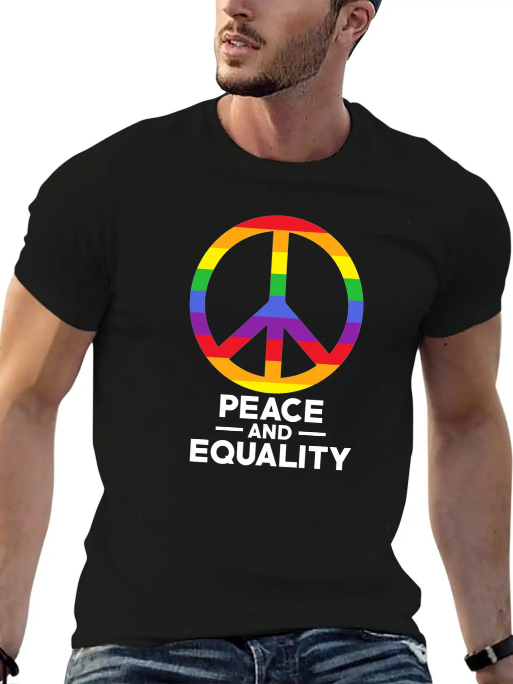 Love, Freedom, Peace Breathable Soft Cotton T-Shirt – Timeless Casual Look