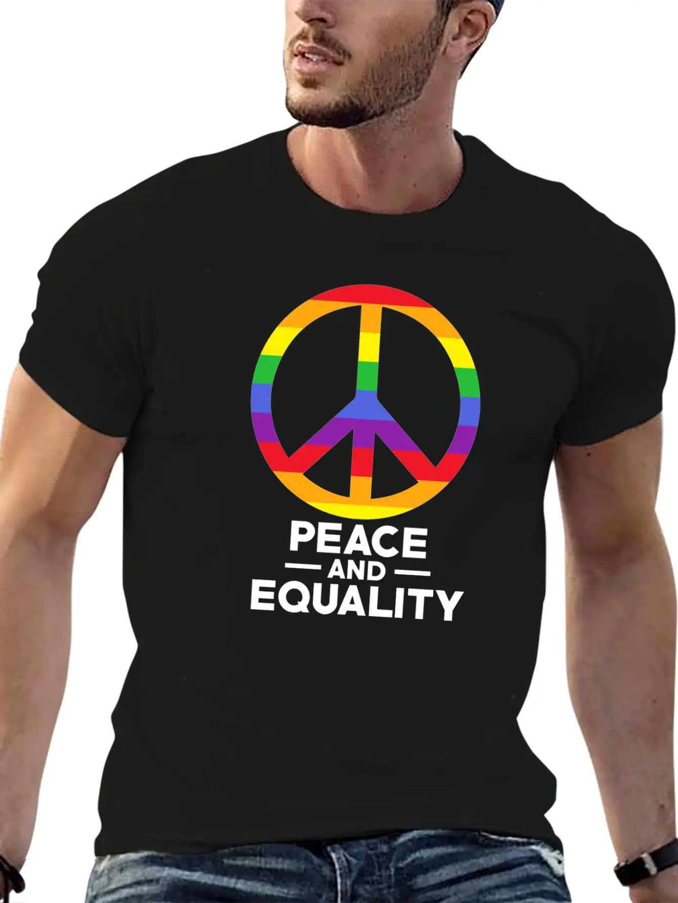 Love, Freedom, Peace Breathable Soft Cotton T-Shirt – Timeless Casual Look
