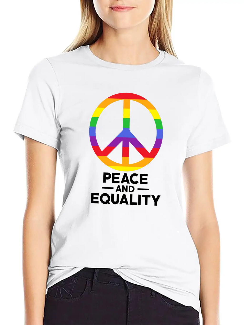 Love, Freedom, Peace Breathable Soft Cotton T-Shirt – Timeless Casual Look