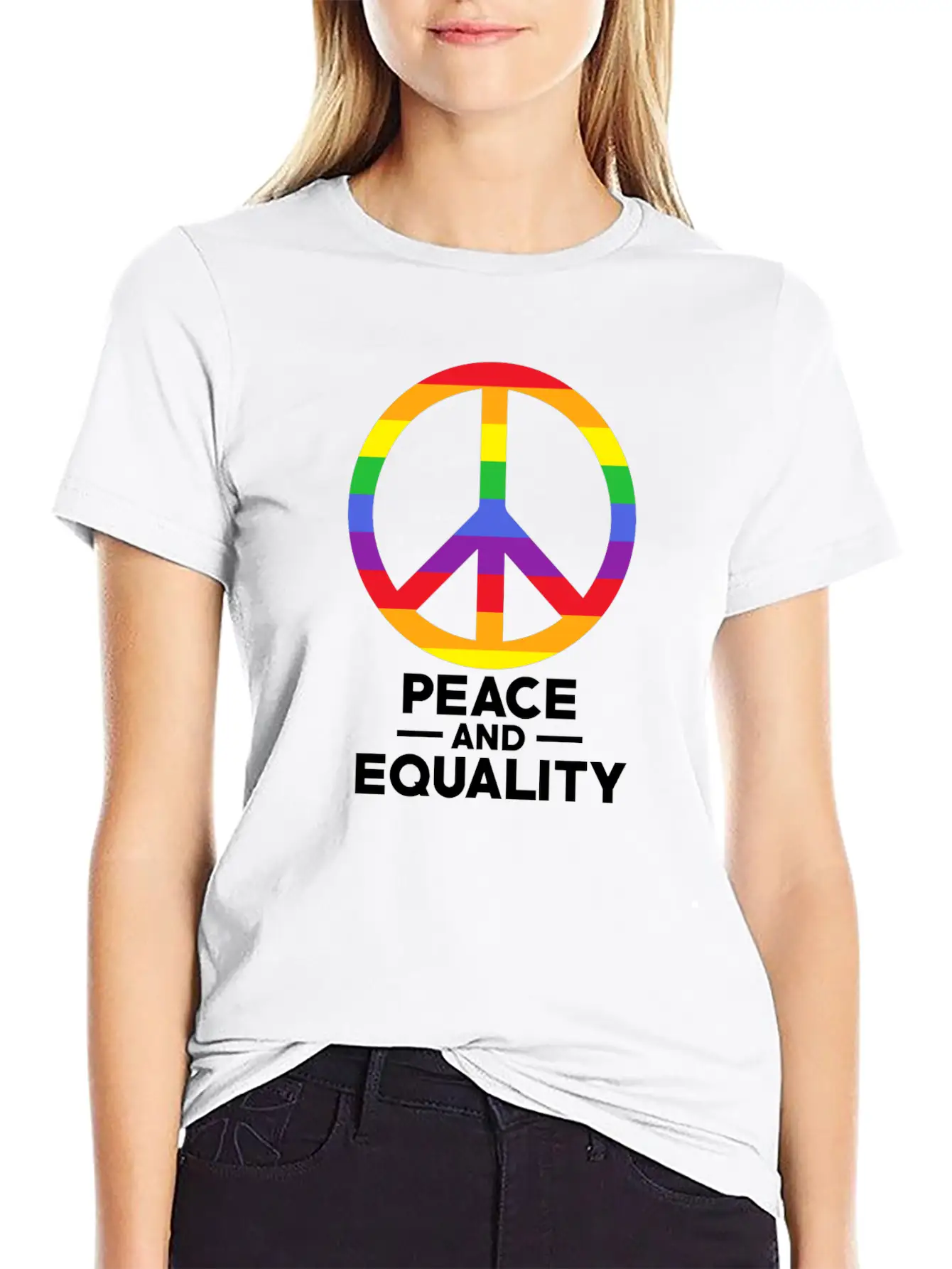 Love, Freedom, Peace Breathable Soft Cotton T-Shirt – Timeless Casual Look