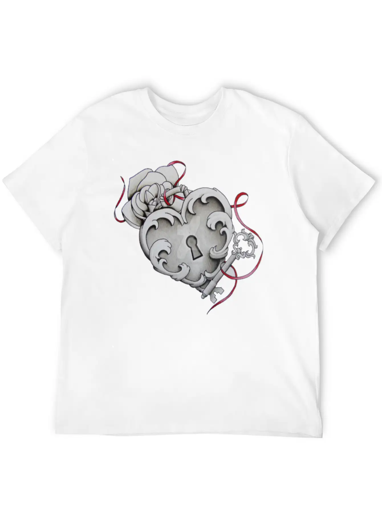 Love Heart Lock And Key Unisex Casual T-Shirt – Clean Design For Daily Comfort