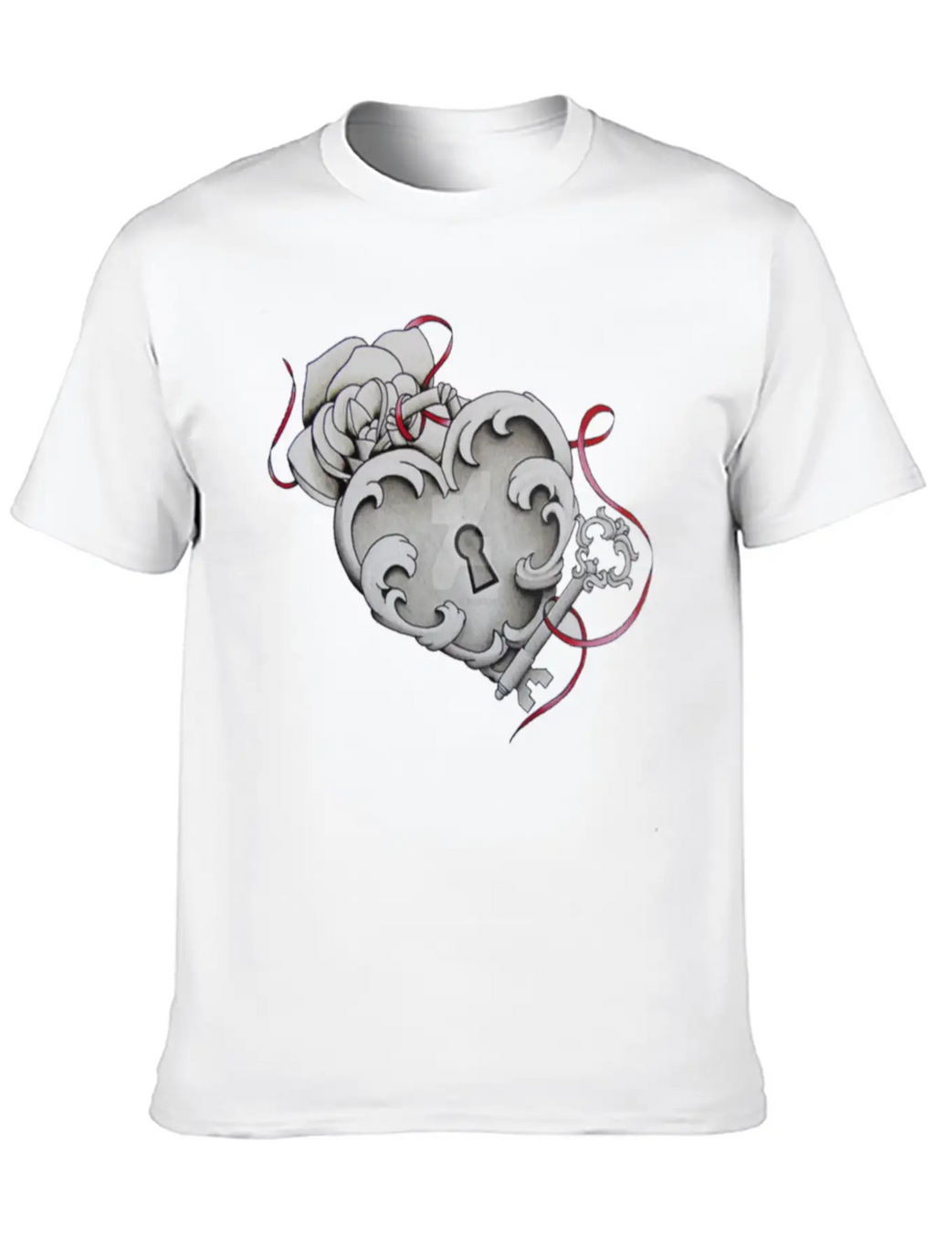 Love Heart Lock And Key Unisex Casual T-Shirt – Clean Design For Daily Comfort