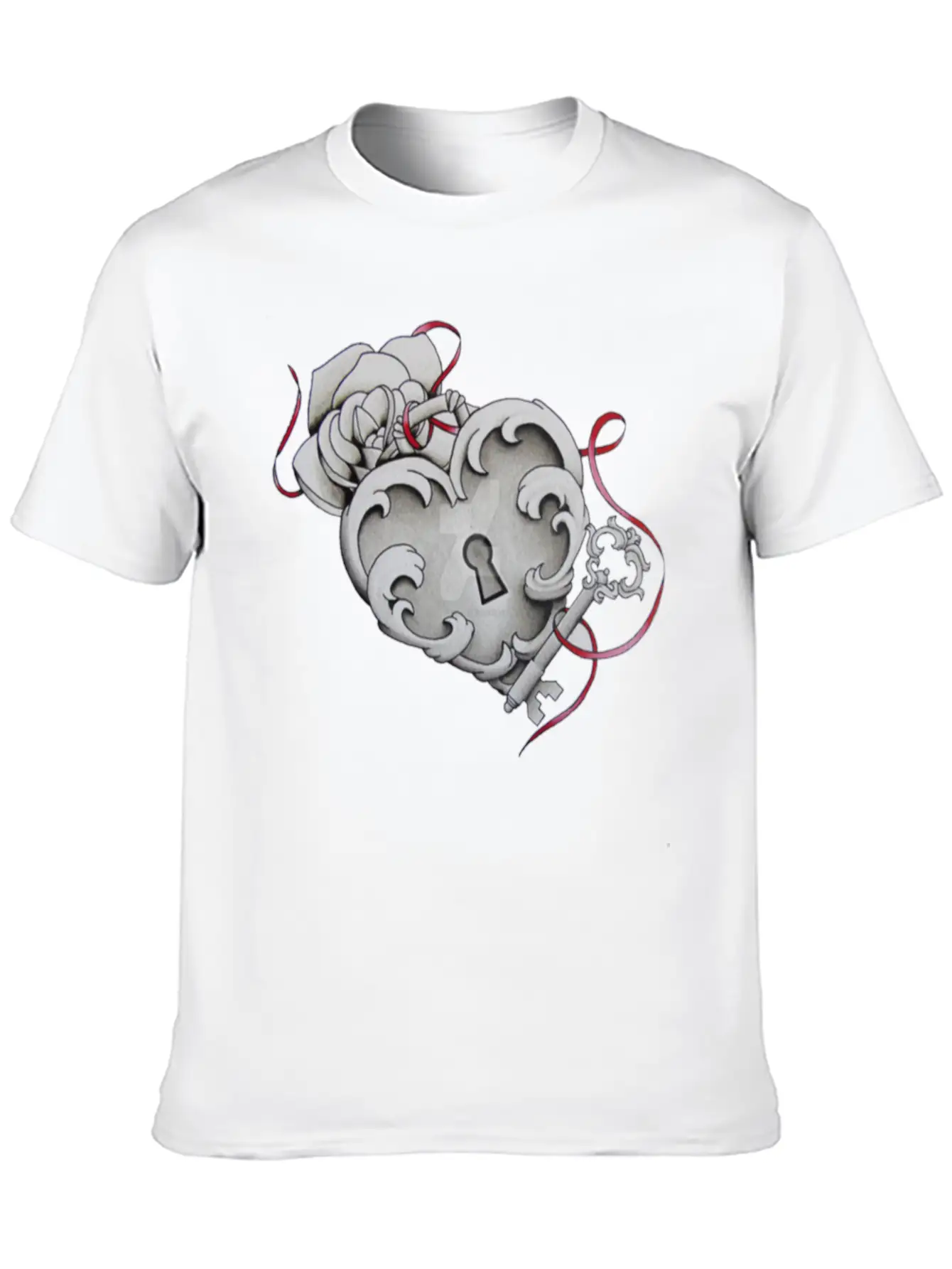 Love Heart Lock And Key Unisex Casual T-Shirt – Clean Design For Daily Comfort