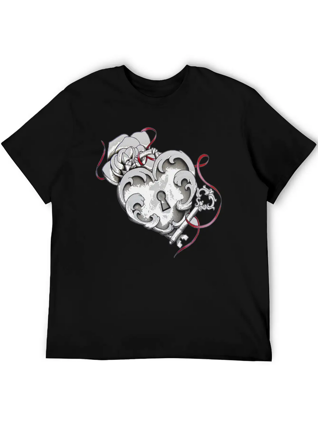 Love Heart Lock And Key Unisex Casual T-Shirt – Clean Design For Daily Comfort
