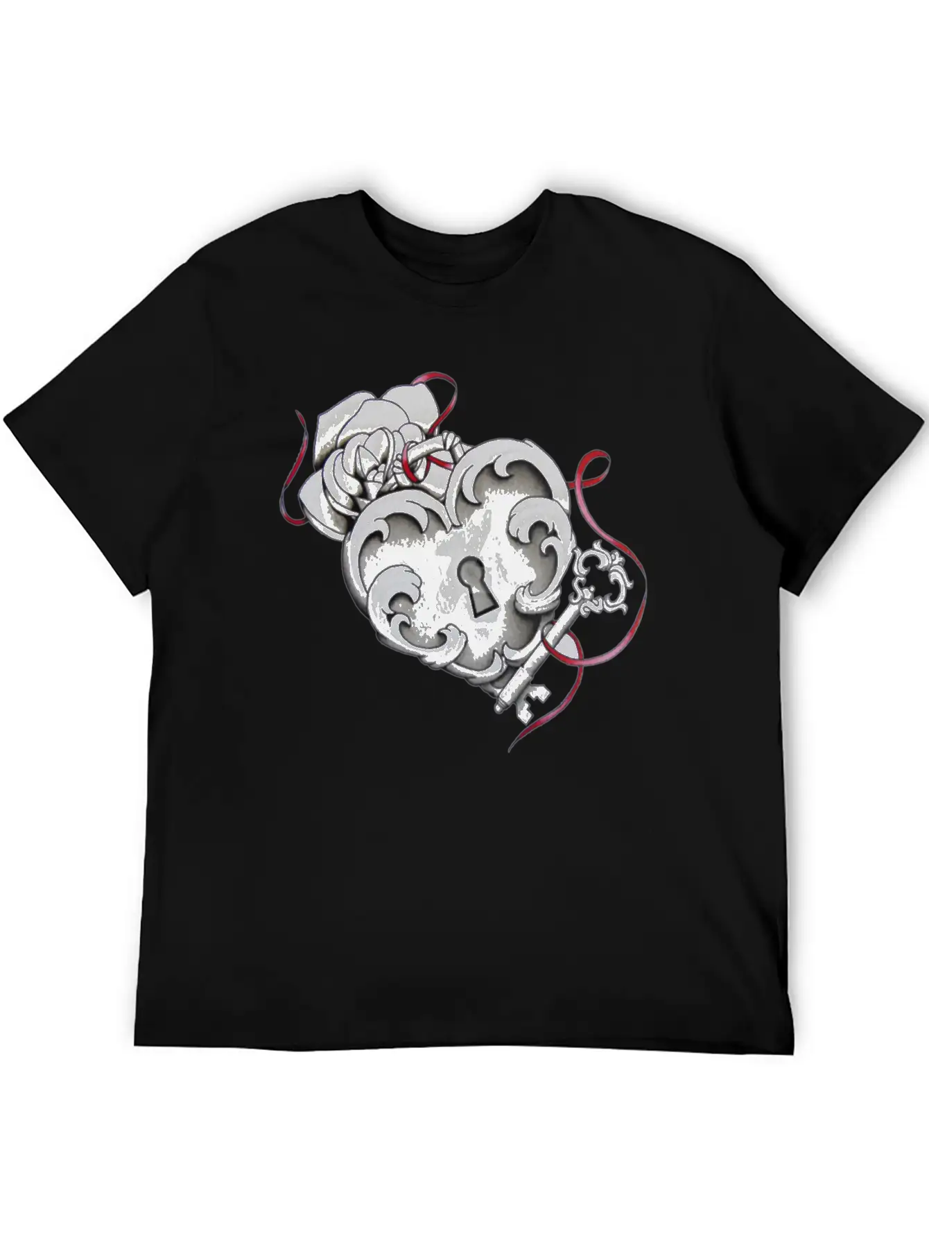 Love Heart Lock And Key Unisex Casual T-Shirt – Clean Design For Daily Comfort