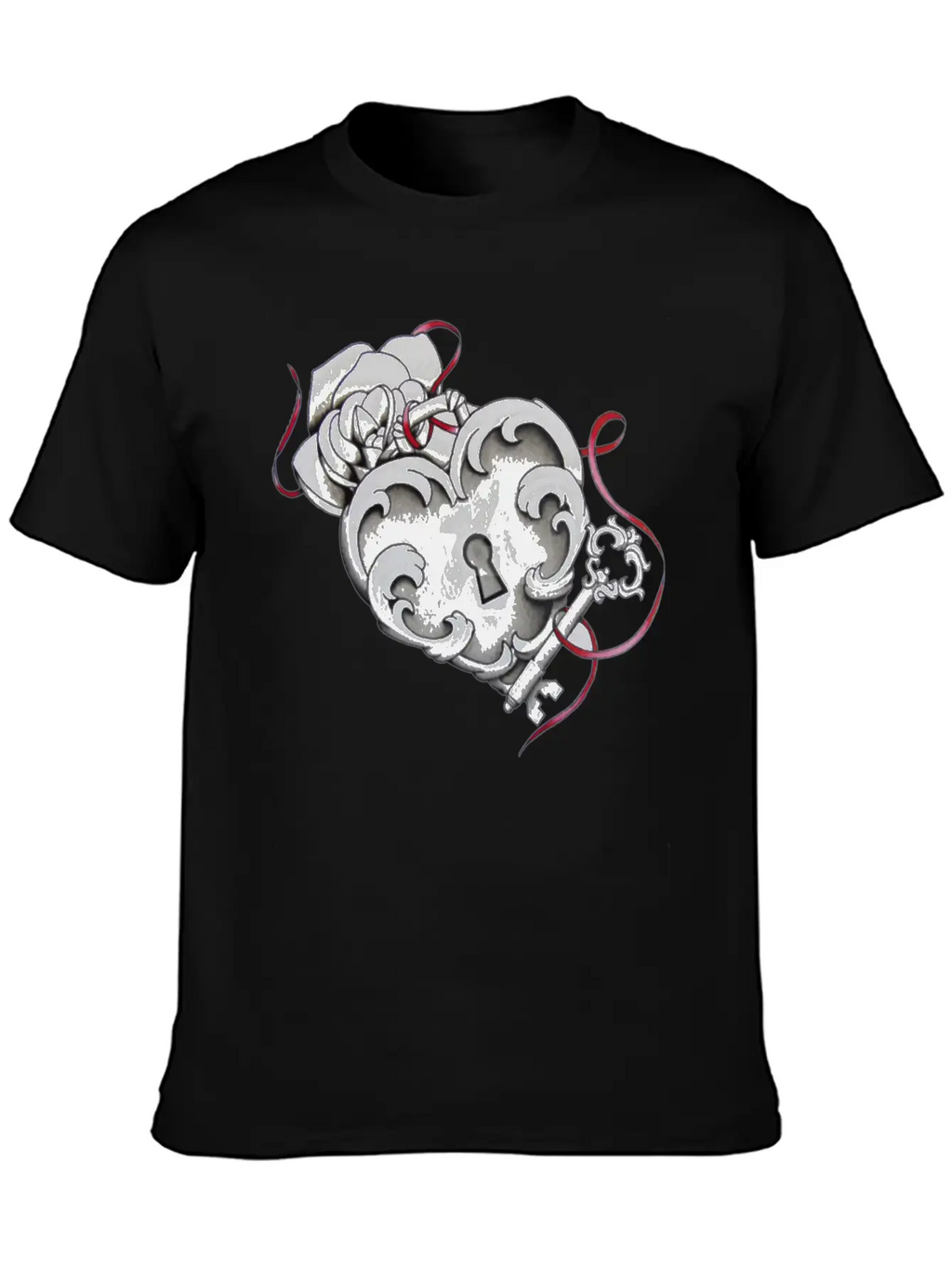 Love Heart Lock And Key Unisex Casual T-Shirt – Clean Design For Daily Comfort