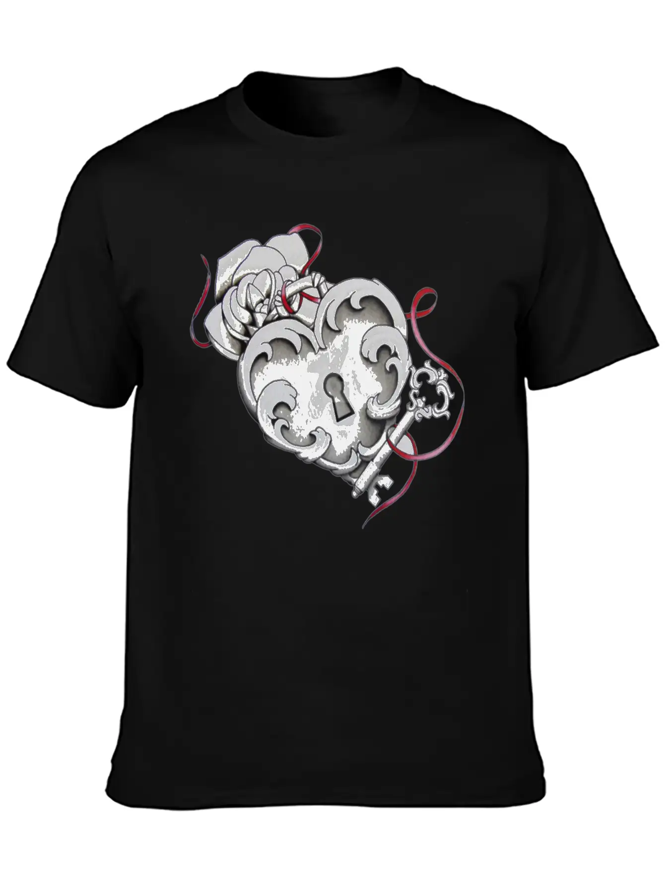 Love Heart Lock And Key Unisex Casual T-Shirt – Clean Design For Daily Comfort