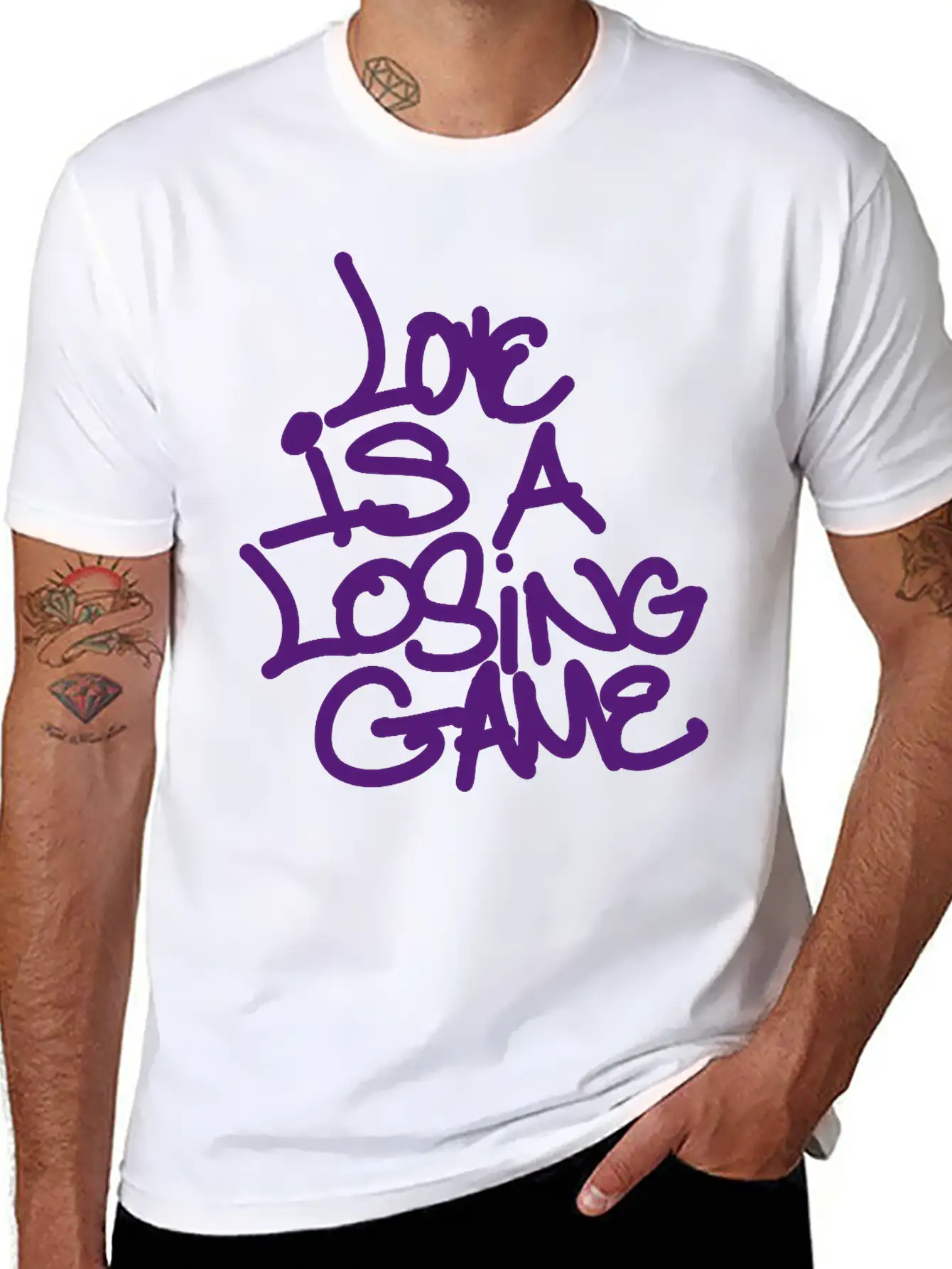 Love Is A Losing Game Basic Graphic T-Shirt – Daily Comfort In Soft Cotton