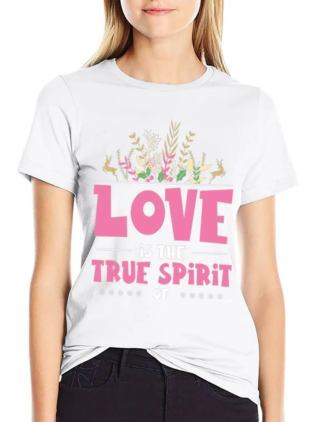 Love Is The True Spirit Of Christmas Breathable Graphic T-Shirt – Perfect For Casual Days