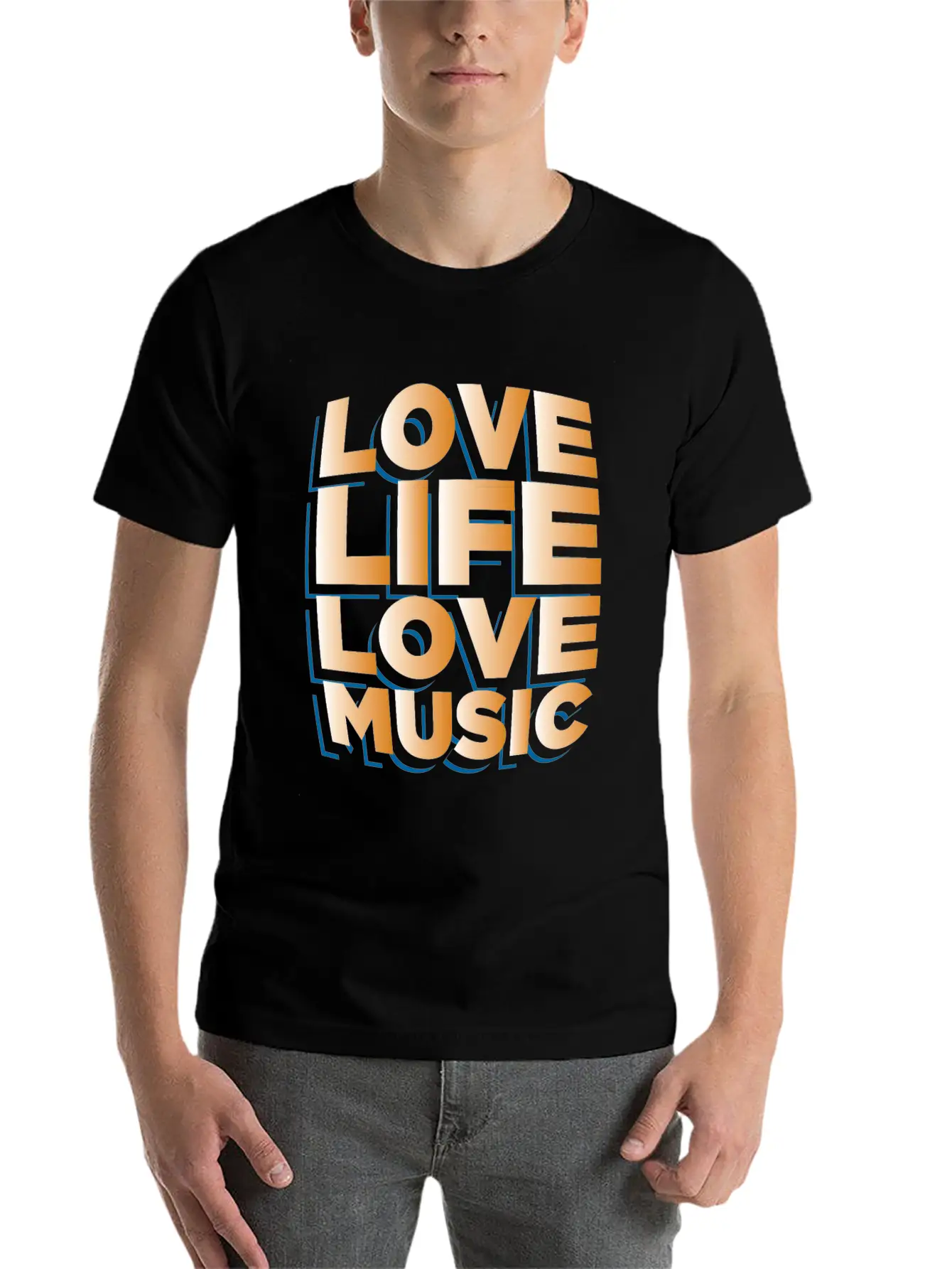 Love Life Love Music Musician Gift Idea Breathable Graphic T-Shirt – Perfect For Casual Days