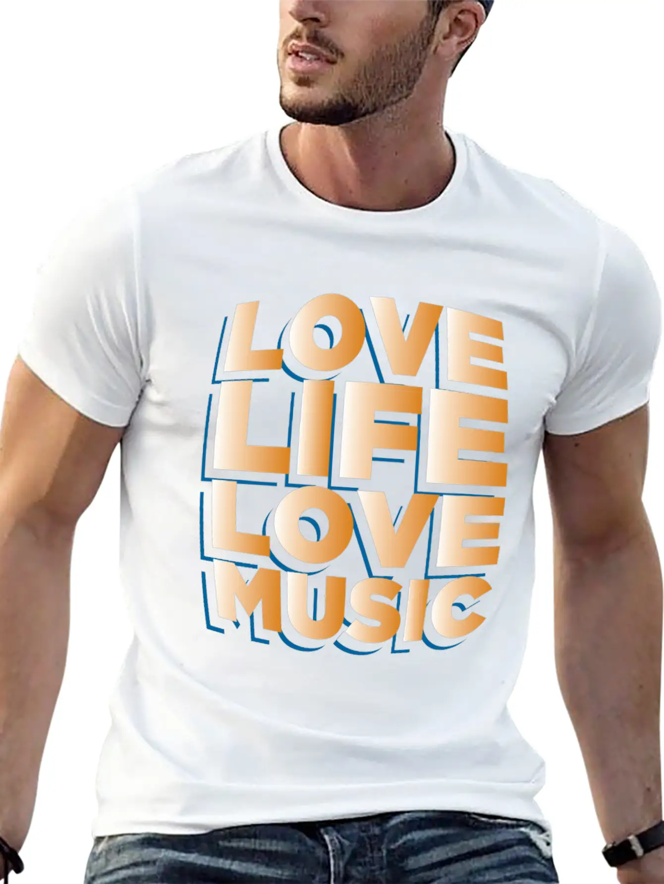 Love Life Love Music Musician Gift Idea Breathable Graphic T-Shirt – Perfect For Casual Days