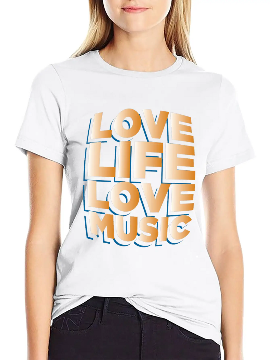 Love Life Love Music Musician Gift Idea Breathable Graphic T-Shirt – Perfect For Casual Days