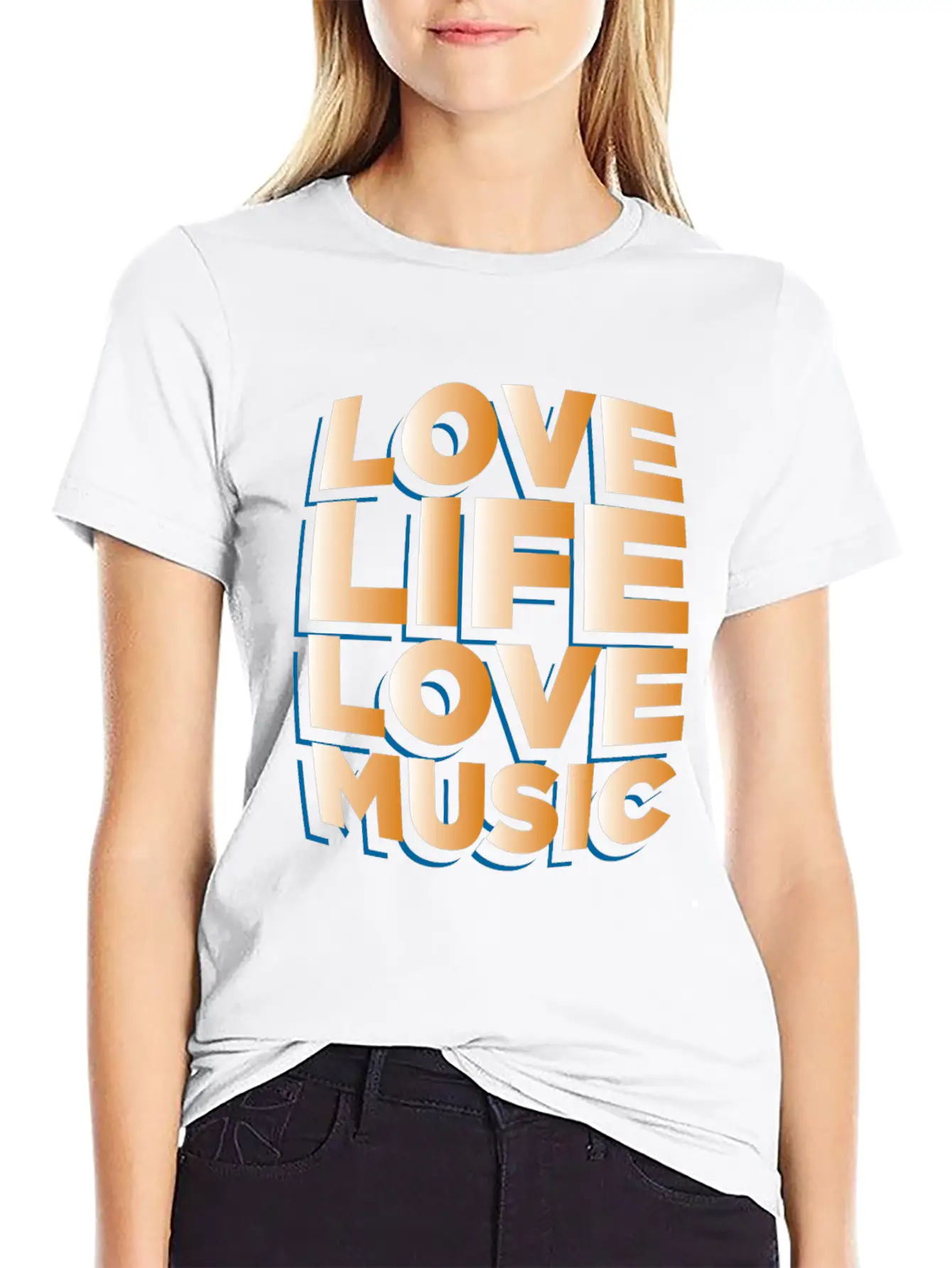Love Life Love Music Musician Gift Idea Breathable Graphic T-Shirt – Perfect For Casual Days