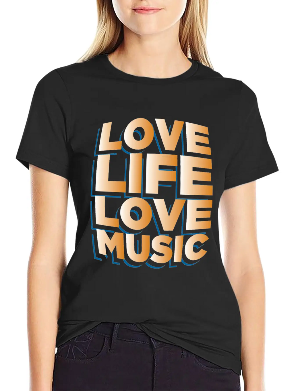 Love Life Love Music Musician Gift Idea Breathable Graphic T-Shirt – Perfect For Casual Days