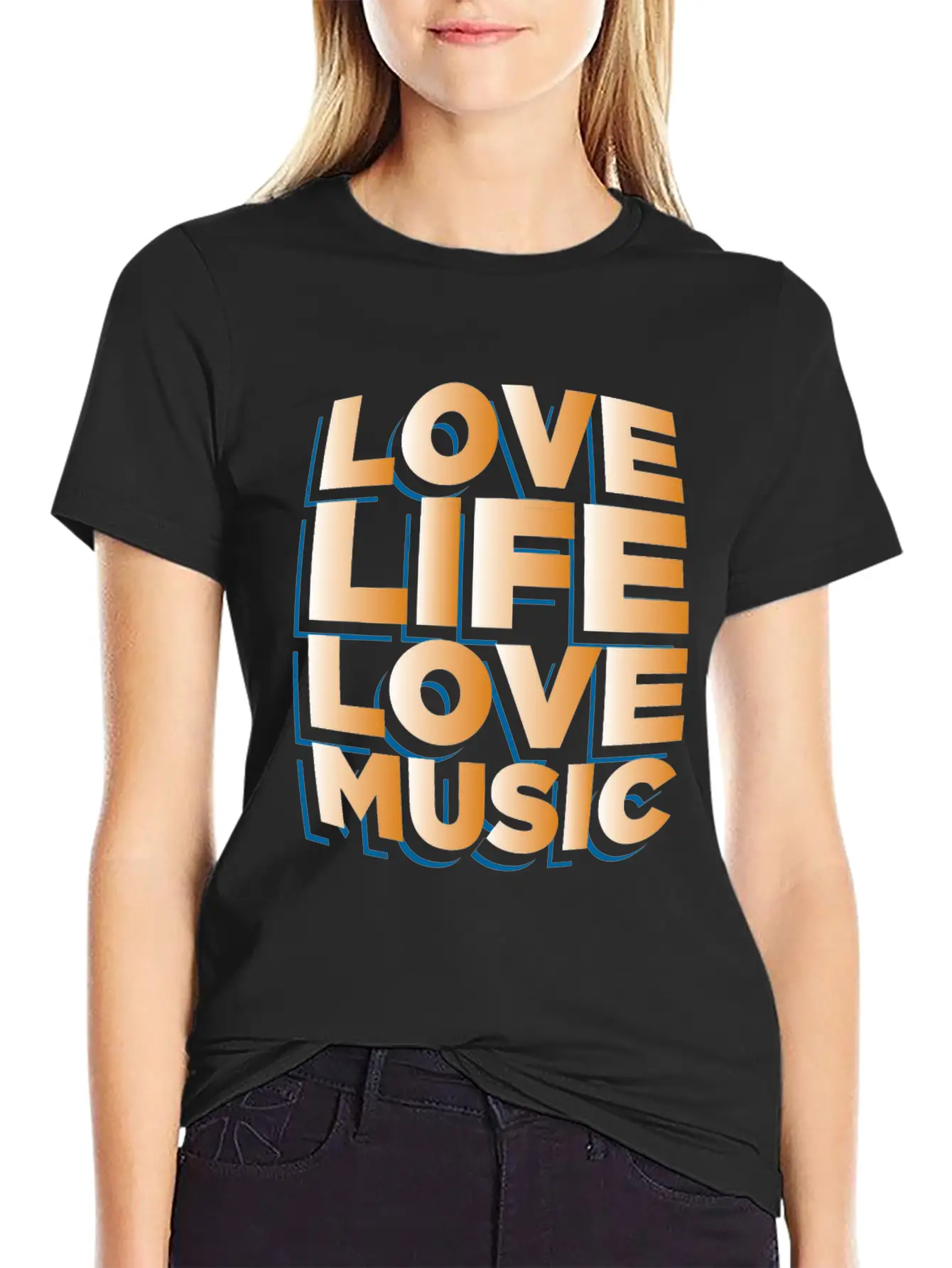 Love Life Love Music Musician Gift Idea Breathable Graphic T-Shirt – Perfect For Casual Days