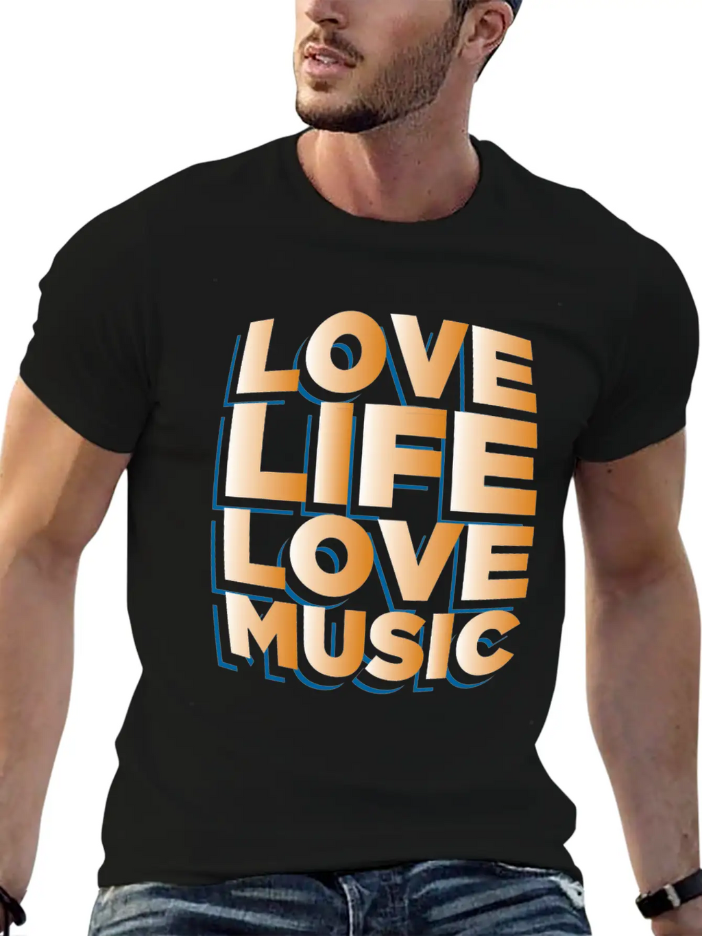 Love Life Love Music Musician Gift Idea Breathable Graphic T-Shirt – Perfect For Casual Days