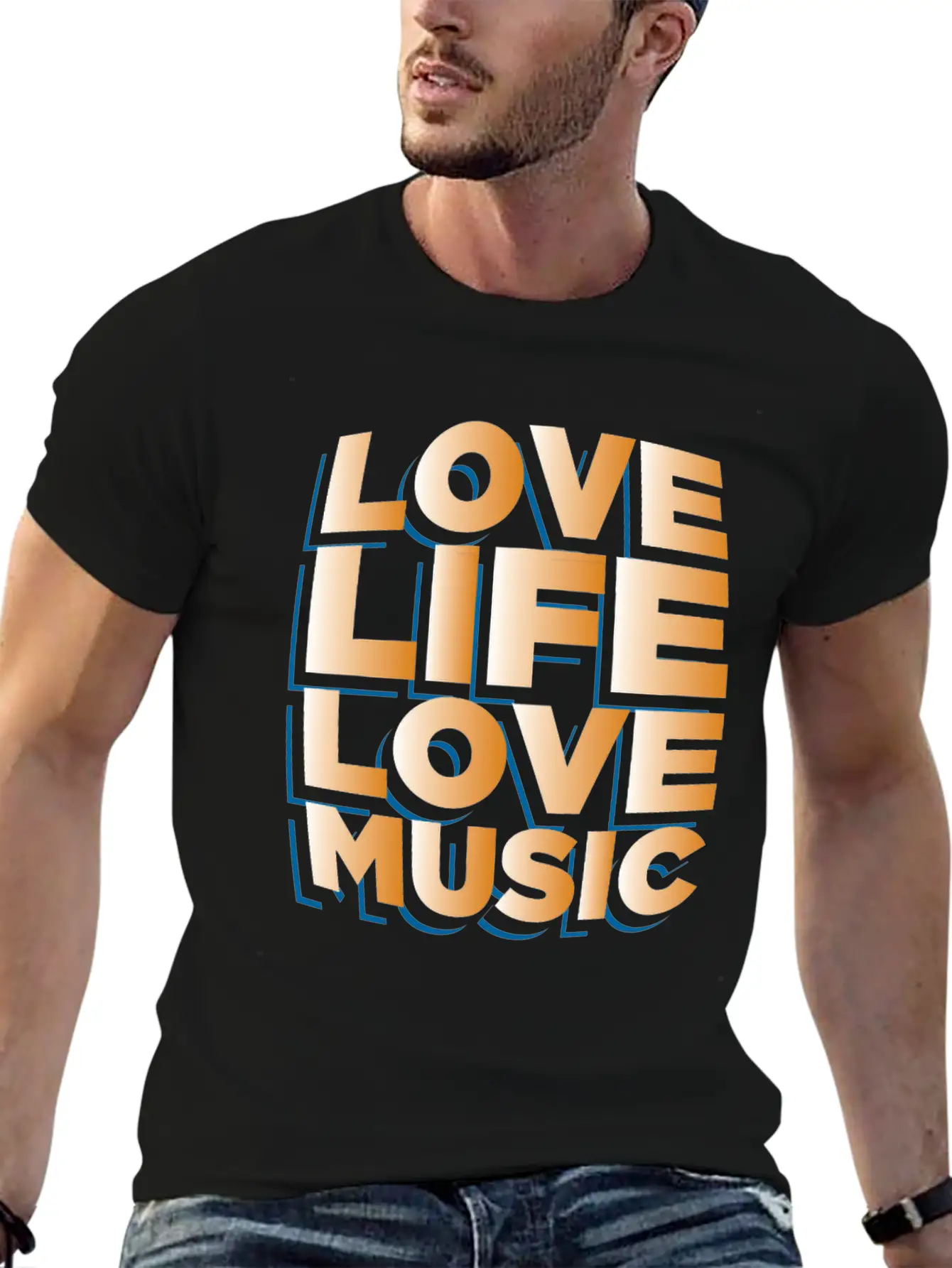 Love Life Love Music Musician Gift Idea Breathable Graphic T-Shirt – Perfect For Casual Days