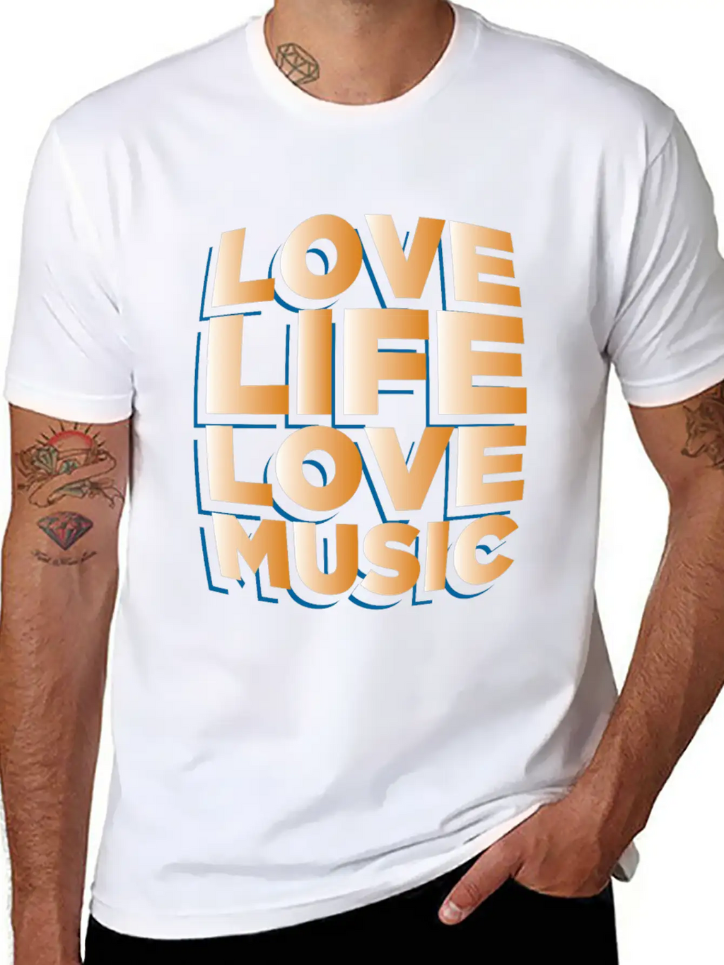 Love Life Love Music Musician Gift Idea Breathable Graphic T-Shirt – Perfect For Casual Days