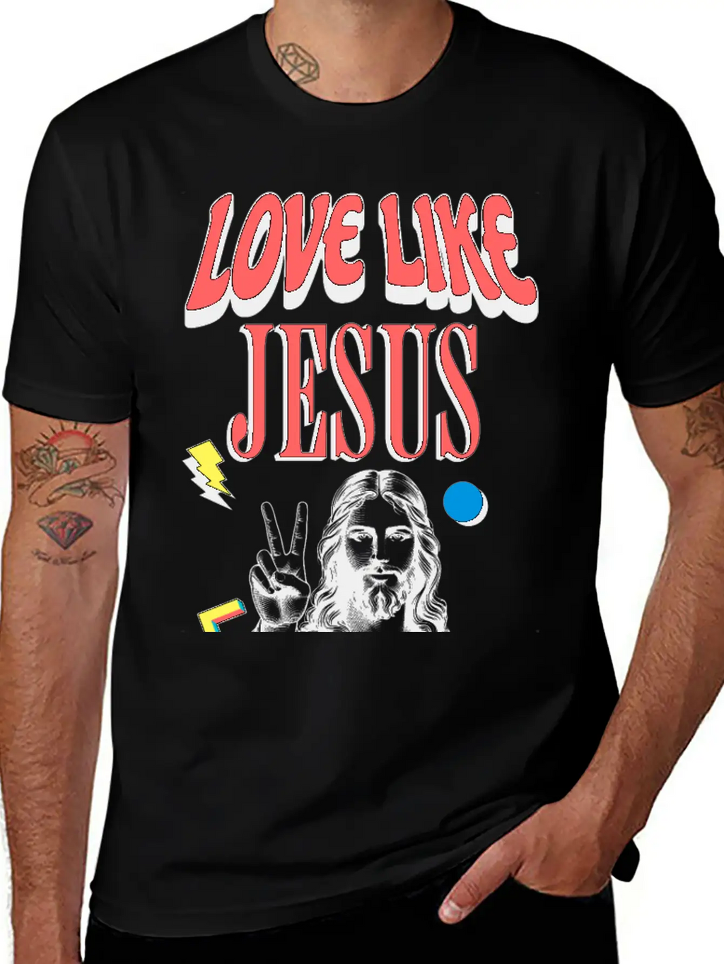 Love Like Jesus Modern Jesus Face Classic Cotton Tee – Unisex Comfort For Any Season
