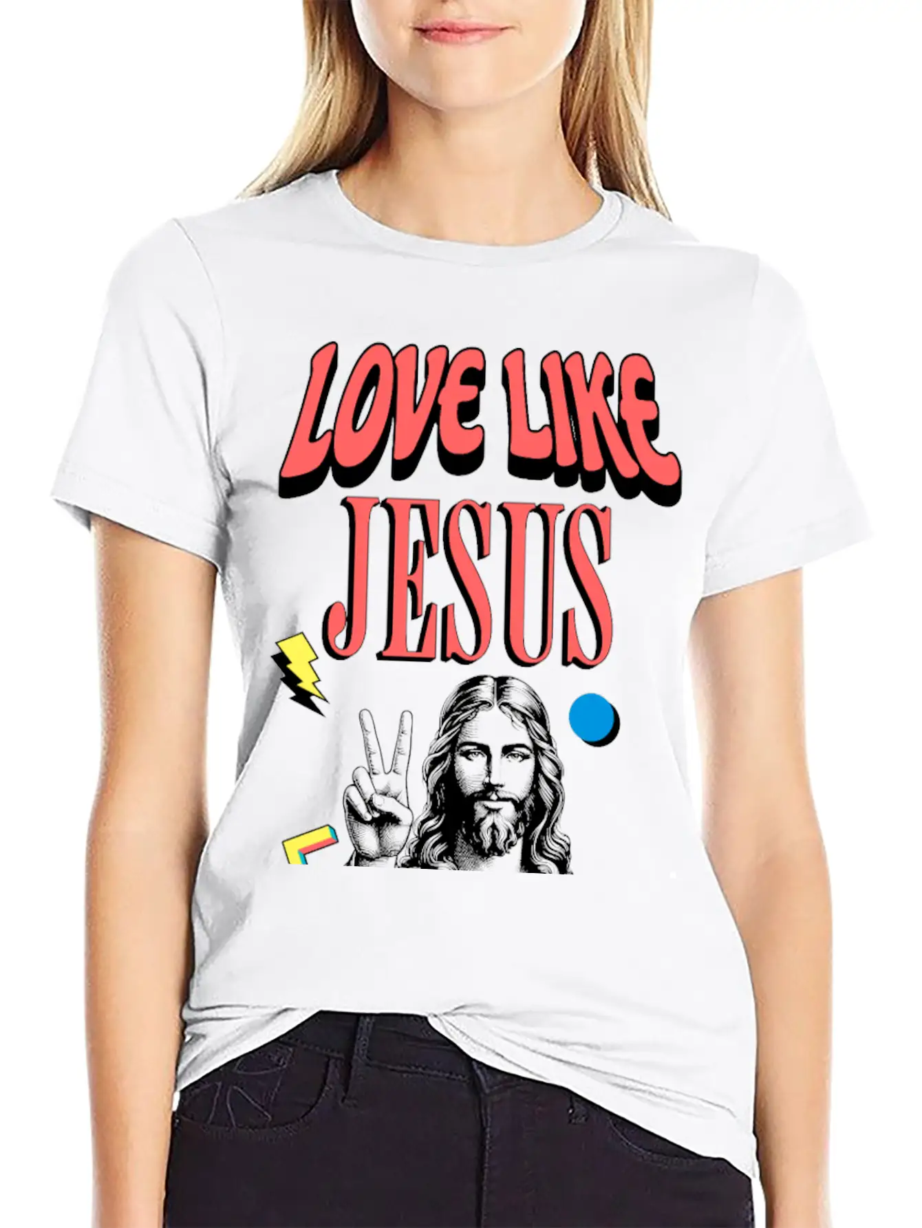 Love Like Jesus Modern Jesus Face Classic Cotton Tee – Unisex Comfort For Any Season