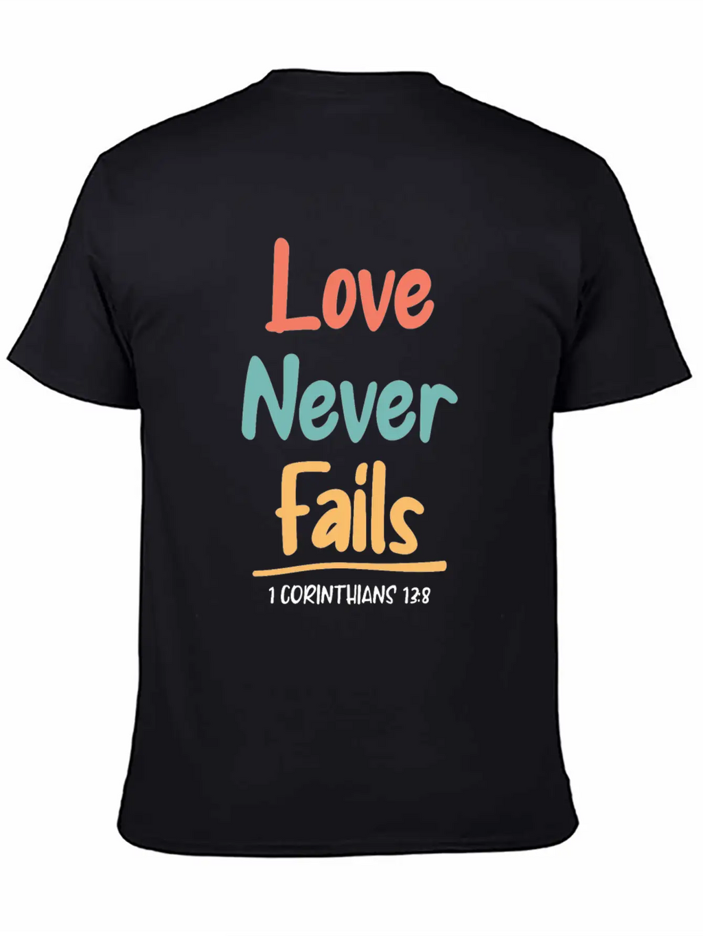 Love Never Fails Bible Verse Bible Study Stylish Everyday T-Shirt – Unisex Basic Cotton Tee