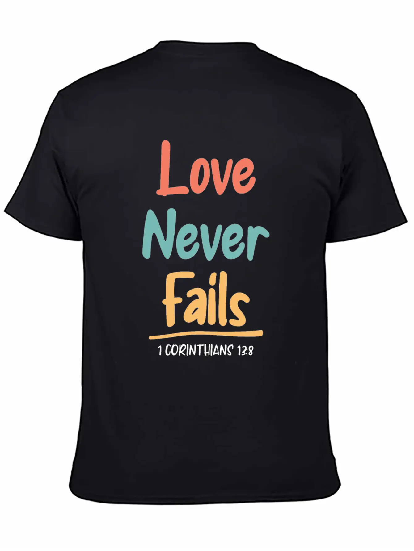 Love Never Fails Bible Verse Bible Study Stylish Everyday T-Shirt – Unisex Basic Cotton Tee