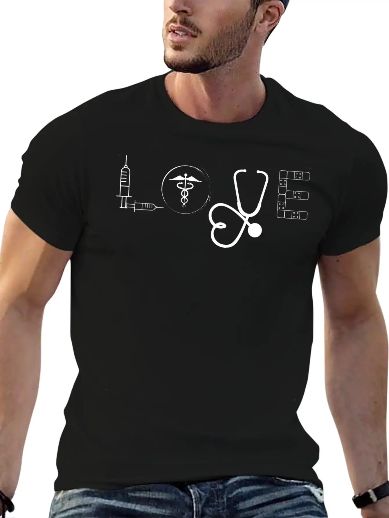 Love Nurse , Cute Funny ,Casual For Doctors Breathable Graphic T-Shirt – Perfect For Casual Days