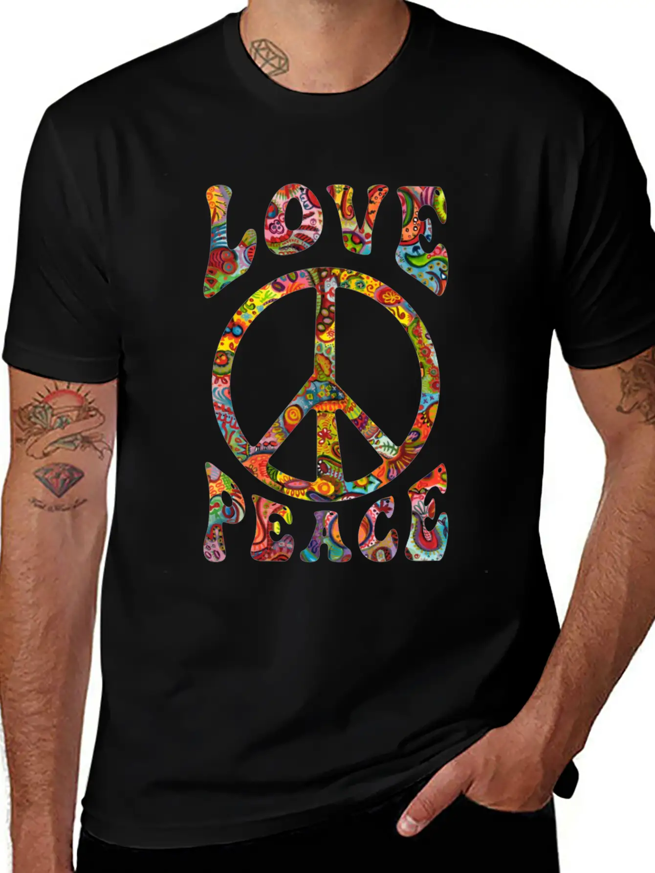Love Peace Sign Hippie Classic Cotton Tee – Unisex Comfort For Any Season