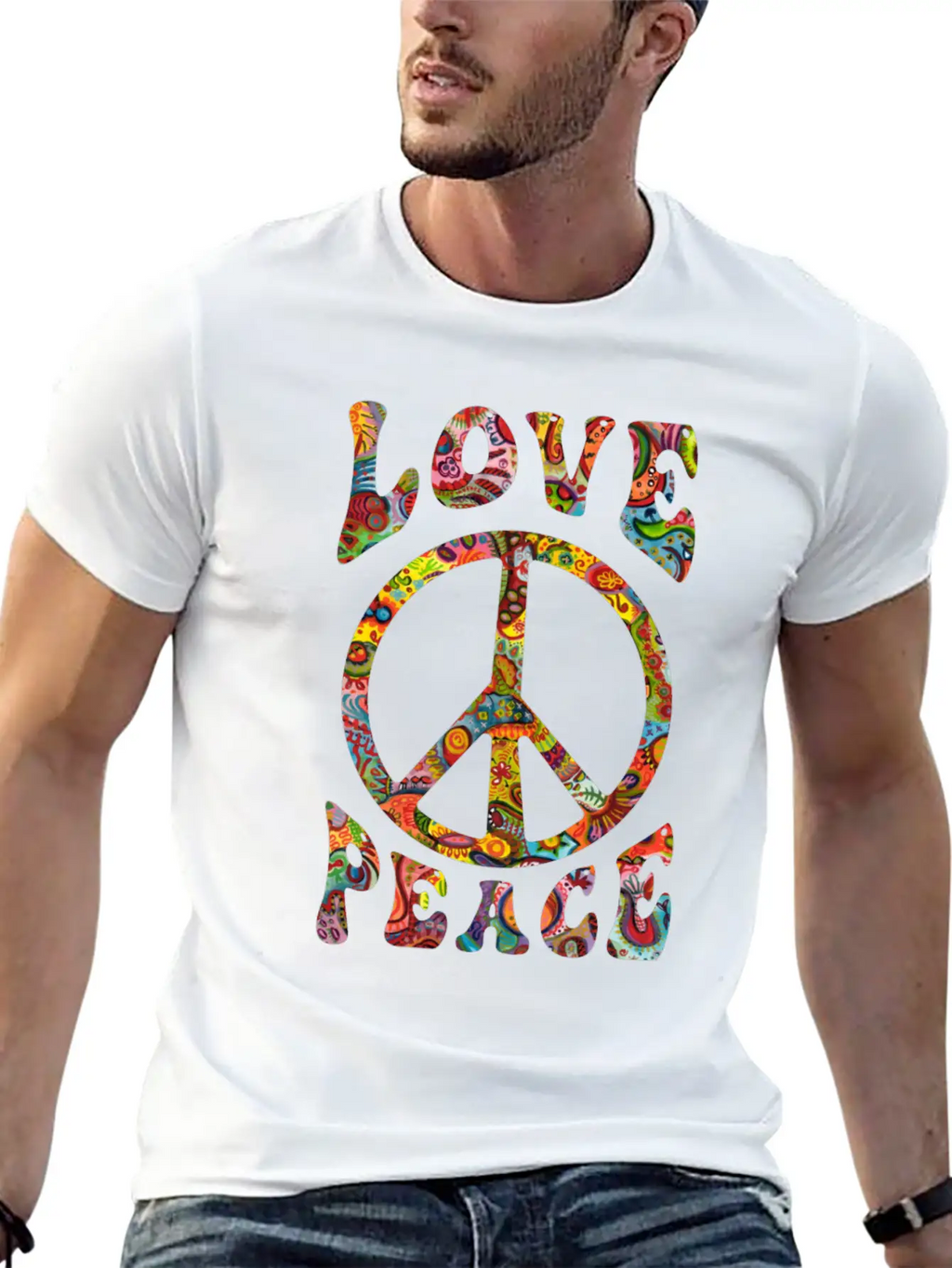 Love Peace Sign Hippie Classic Cotton Tee – Unisex Comfort For Any Season