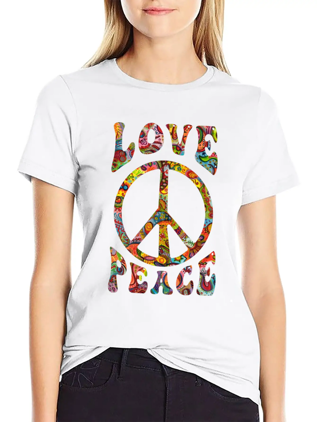Love Peace Sign Hippie Classic Cotton Tee – Unisex Comfort For Any Season
