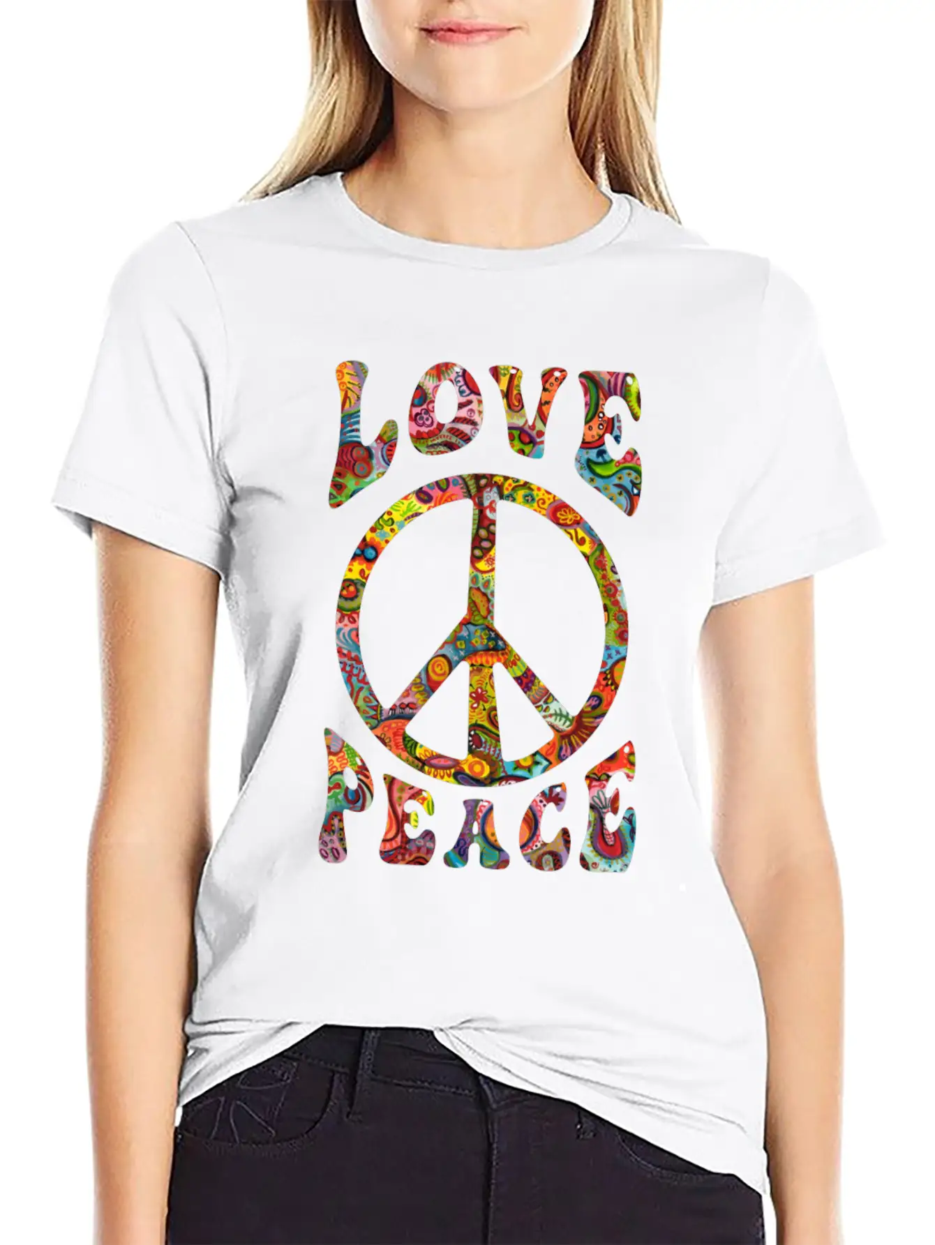 Love Peace Sign Hippie Classic Cotton Tee – Unisex Comfort For Any Season